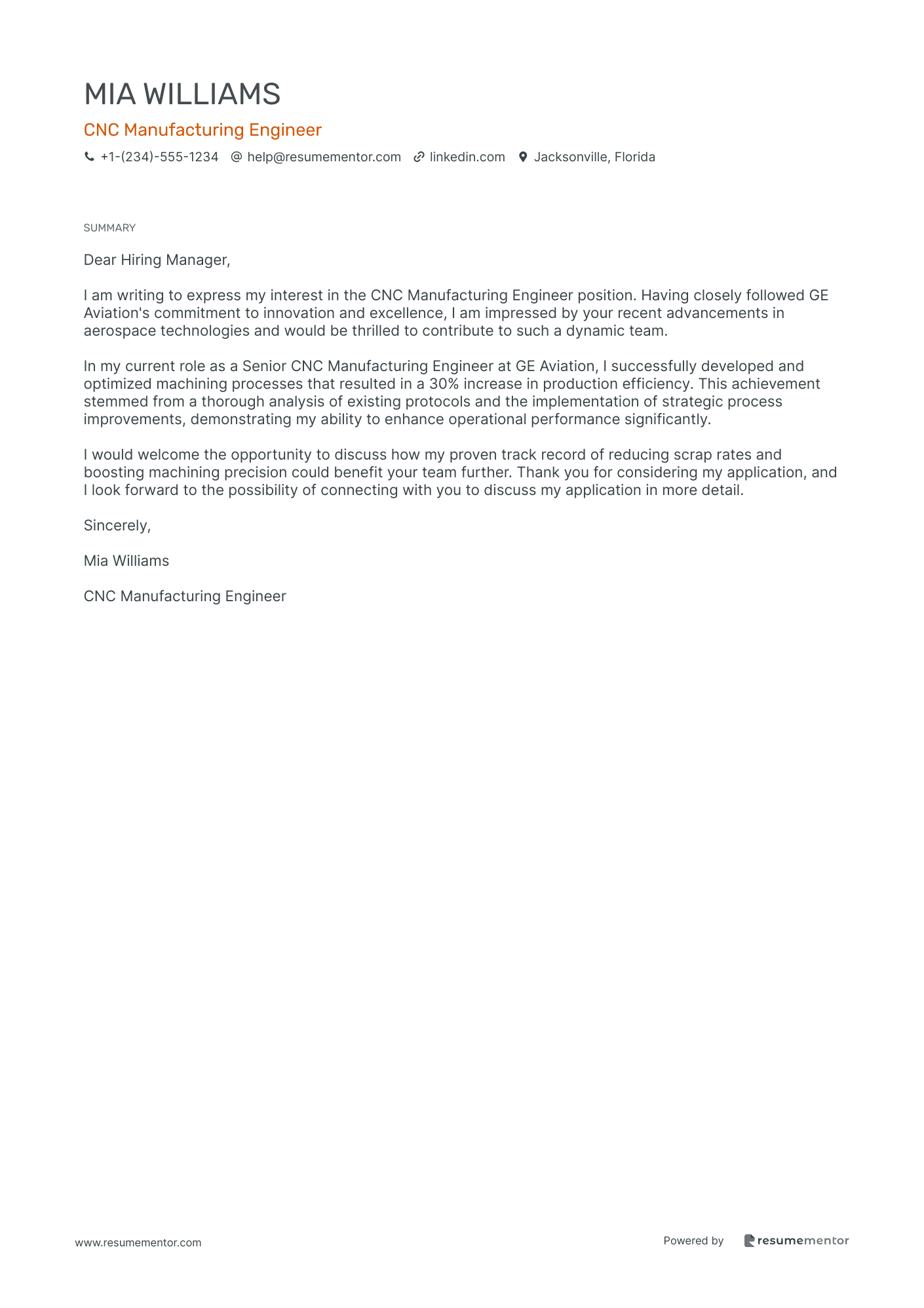CNC Manufacturing Engineer