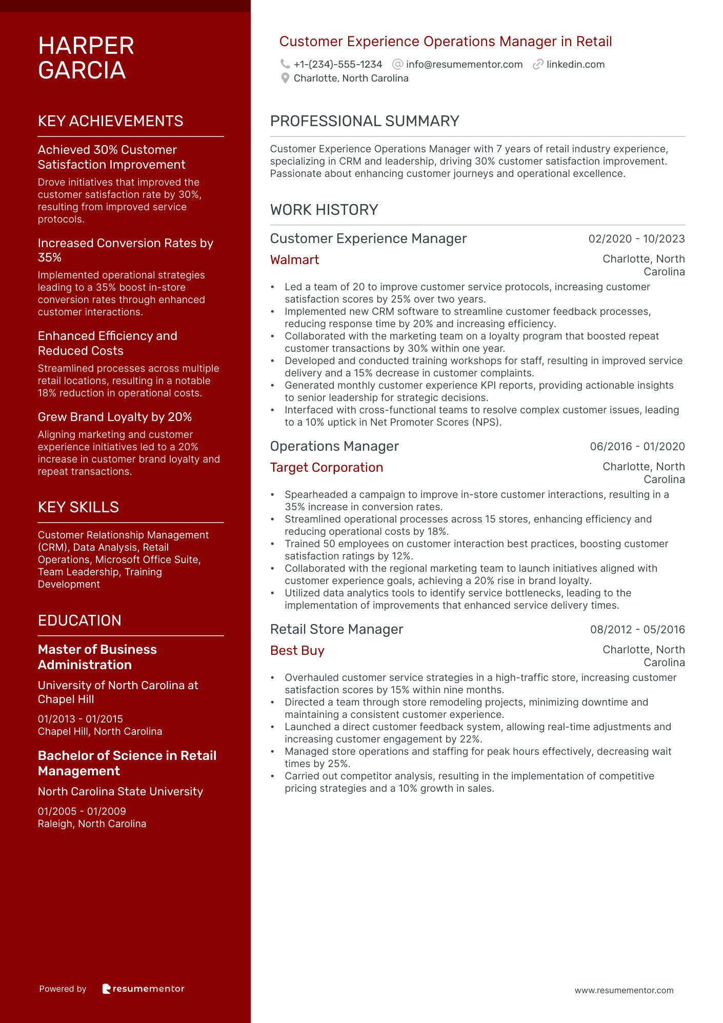 Customer Experience Operations Manager in Retail