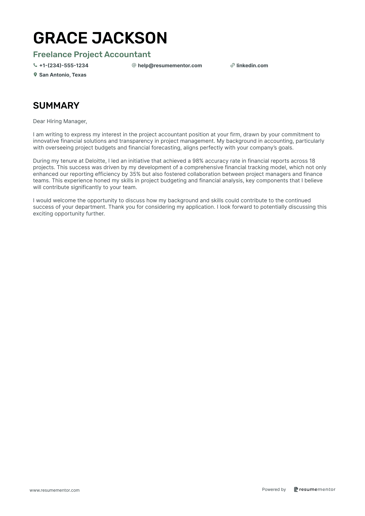 Freelance Project Accountant