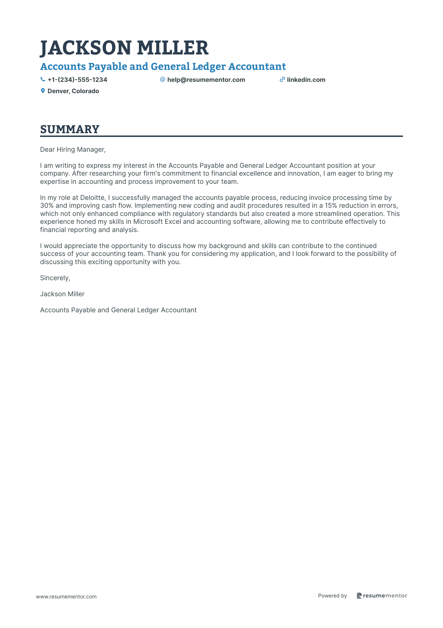 Accounts Payable and General Ledger Accountant