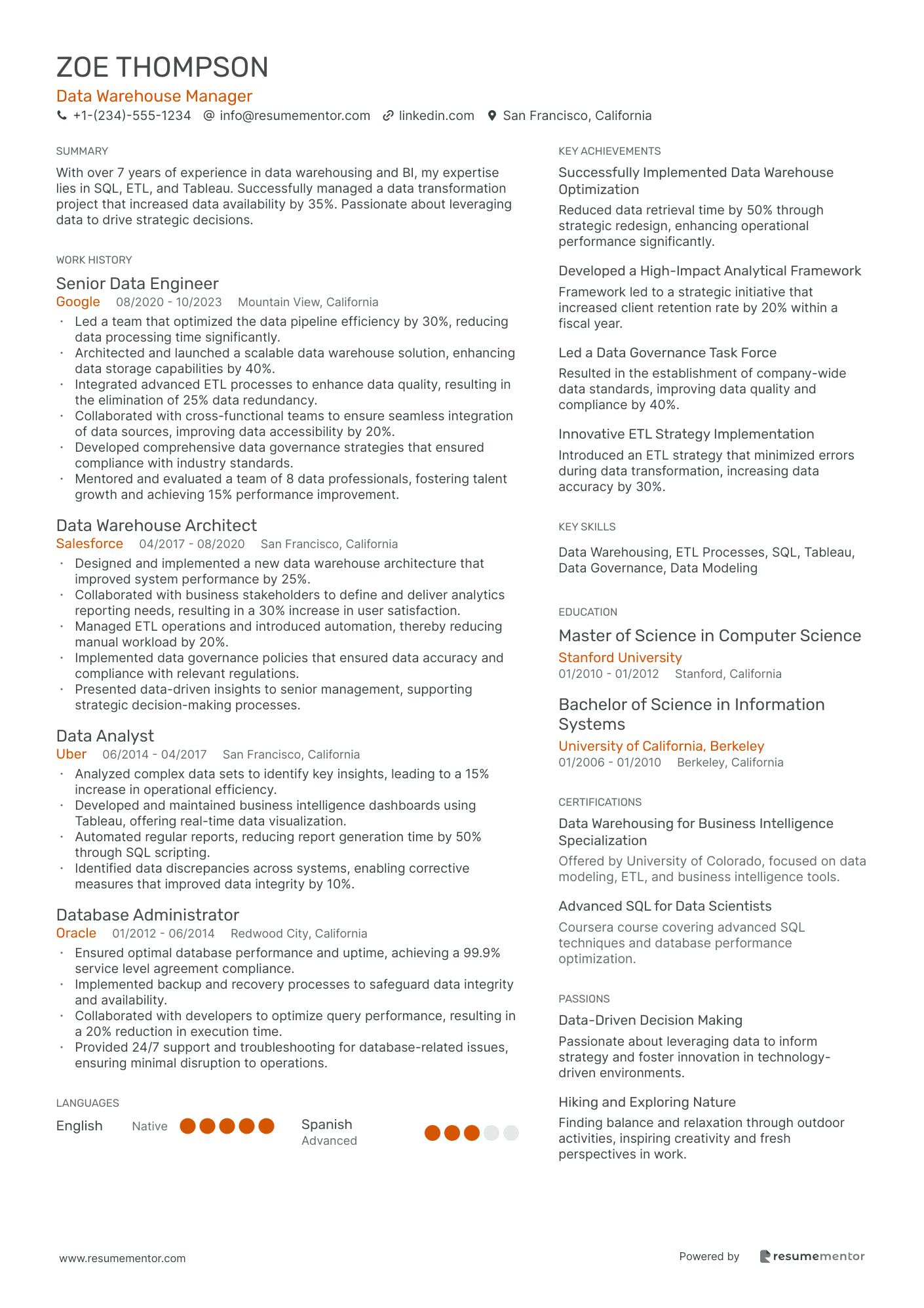 Data Warehouse Manager