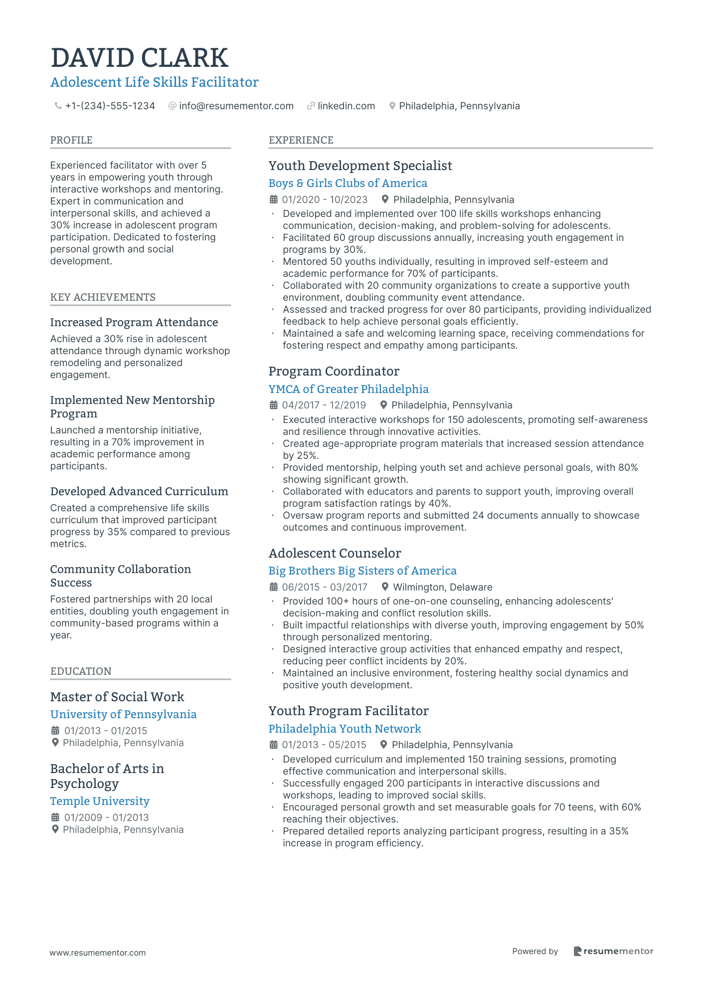 Adolescent Life Skills Facilitator