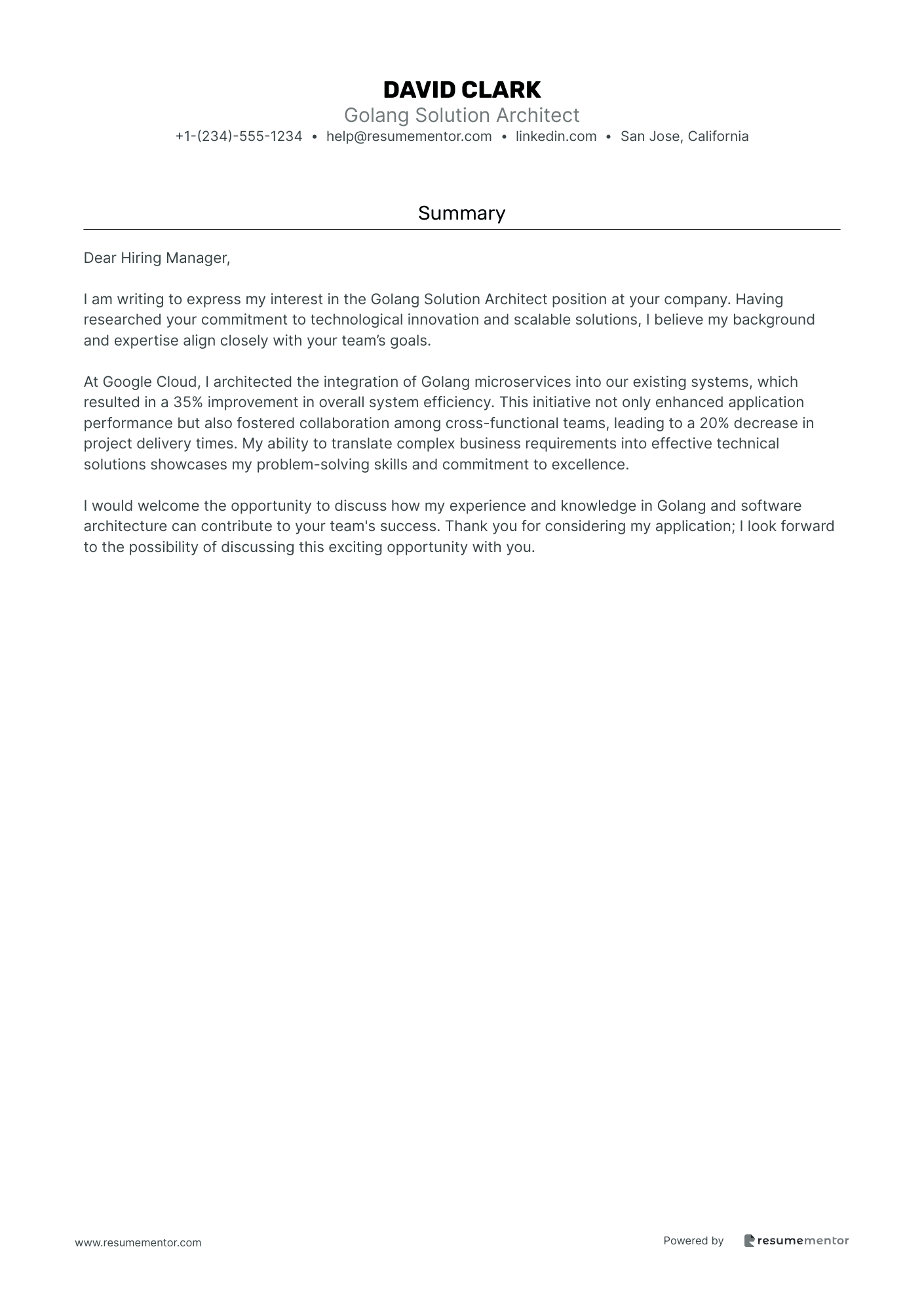 Golang Solution Architect