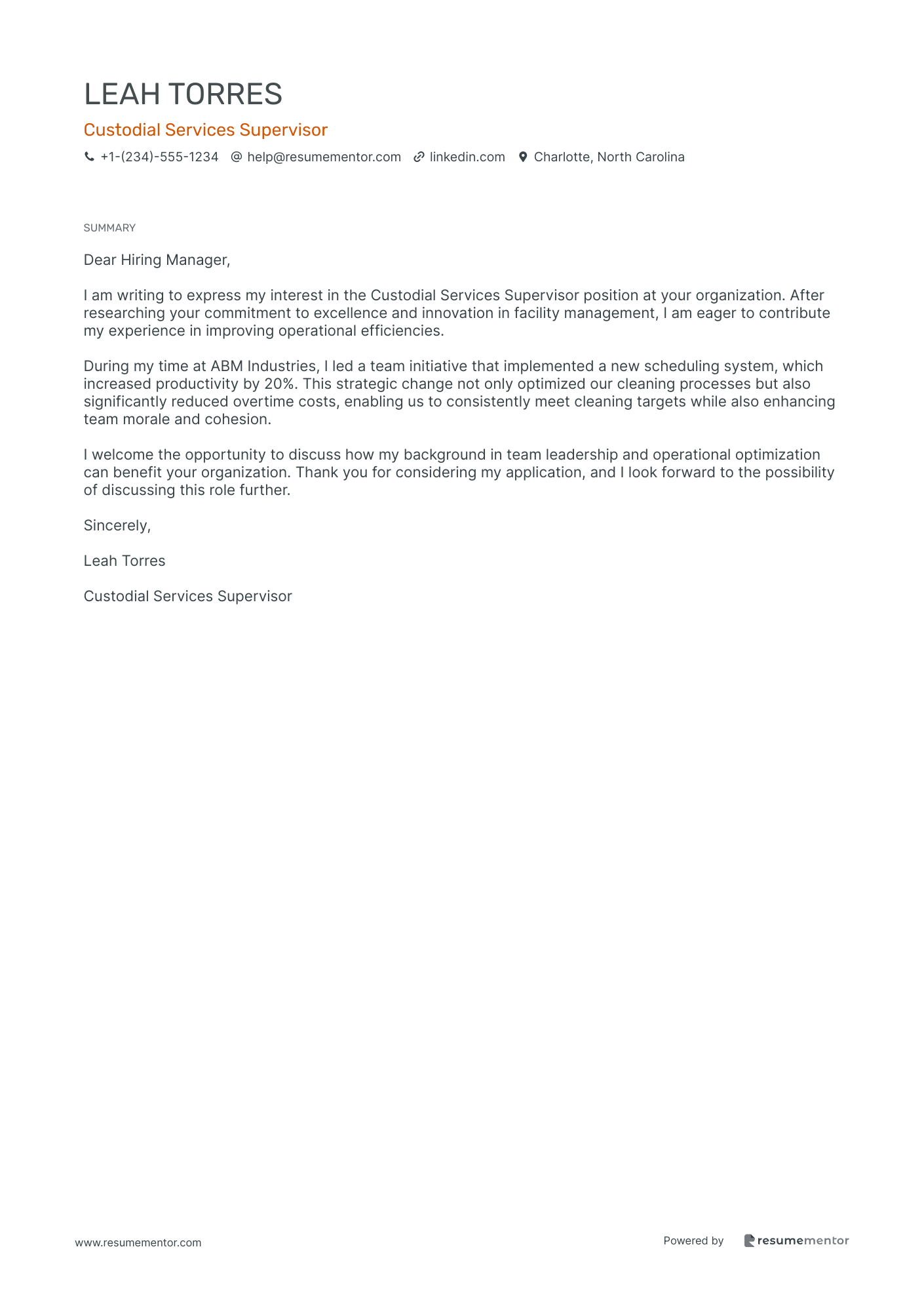 Custodial Services Supervisor