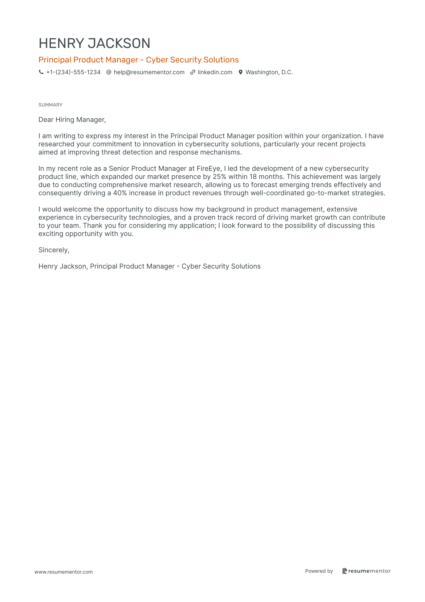 Principal Product Manager   Cyber Security Solutions