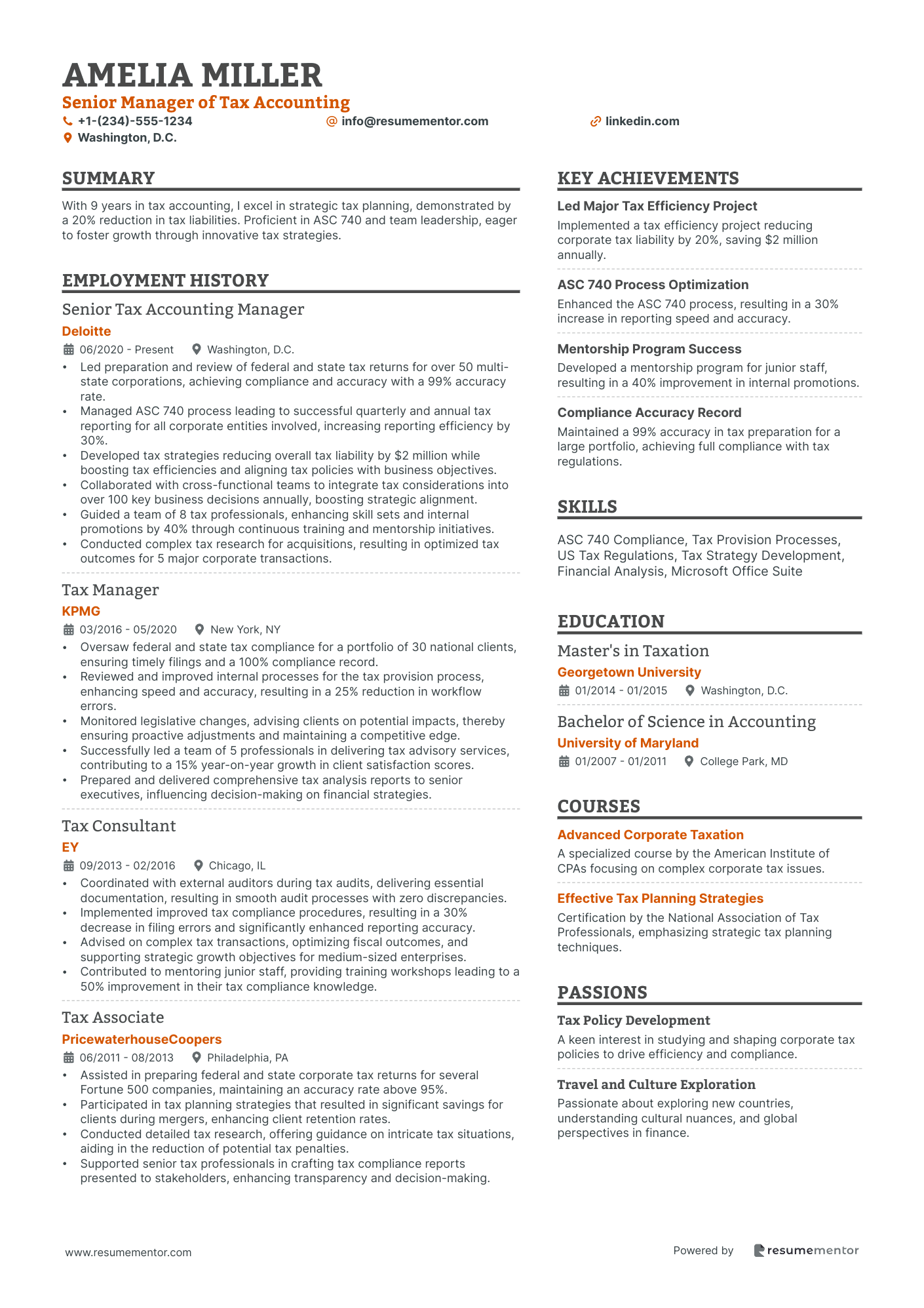 Senior Manager of Tax Accounting