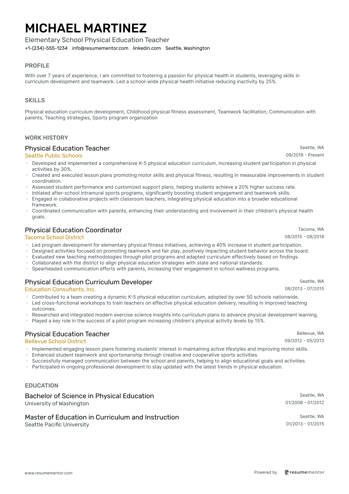Elementary School Physical Education Teacher