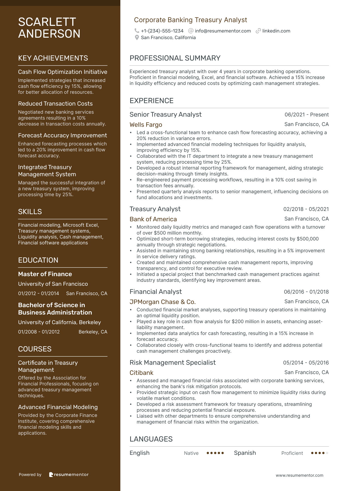 Corporate Banking Treasury Analyst