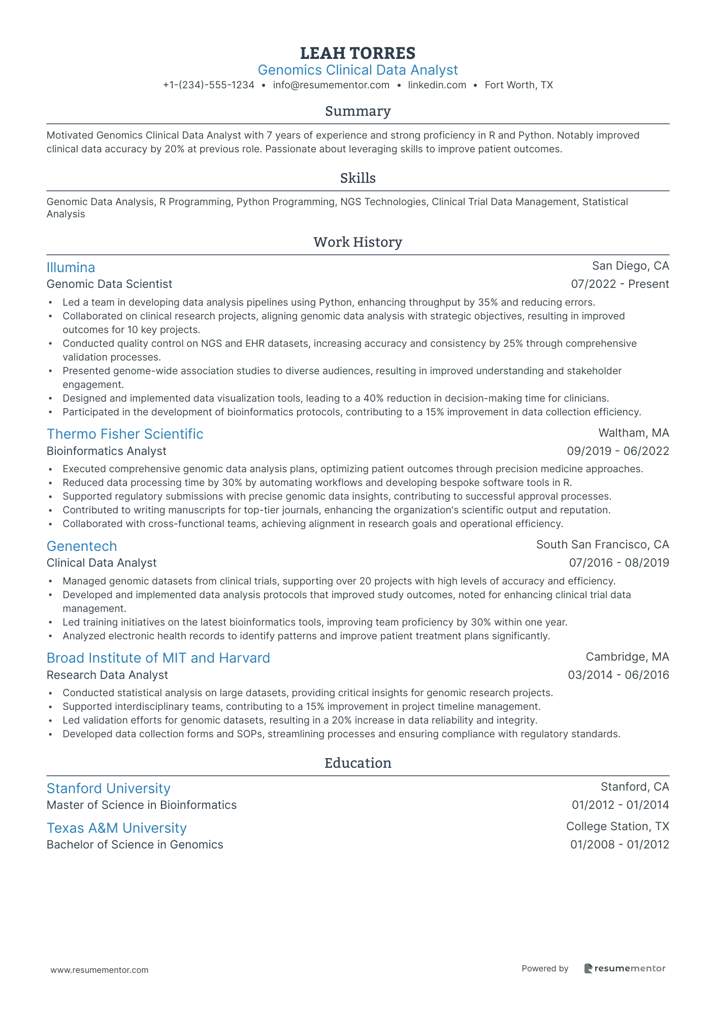 Genomics Clinical Data Analyst