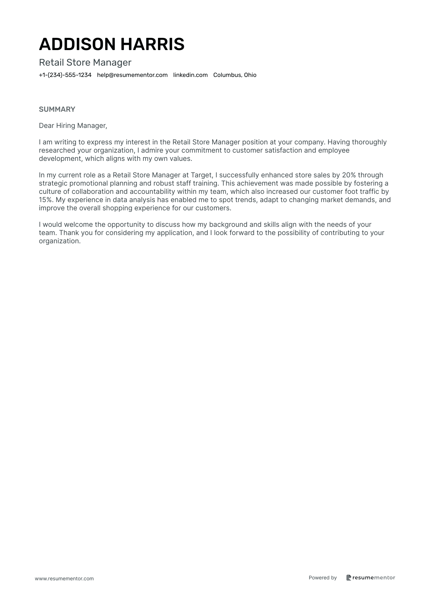 Retail Store Manager