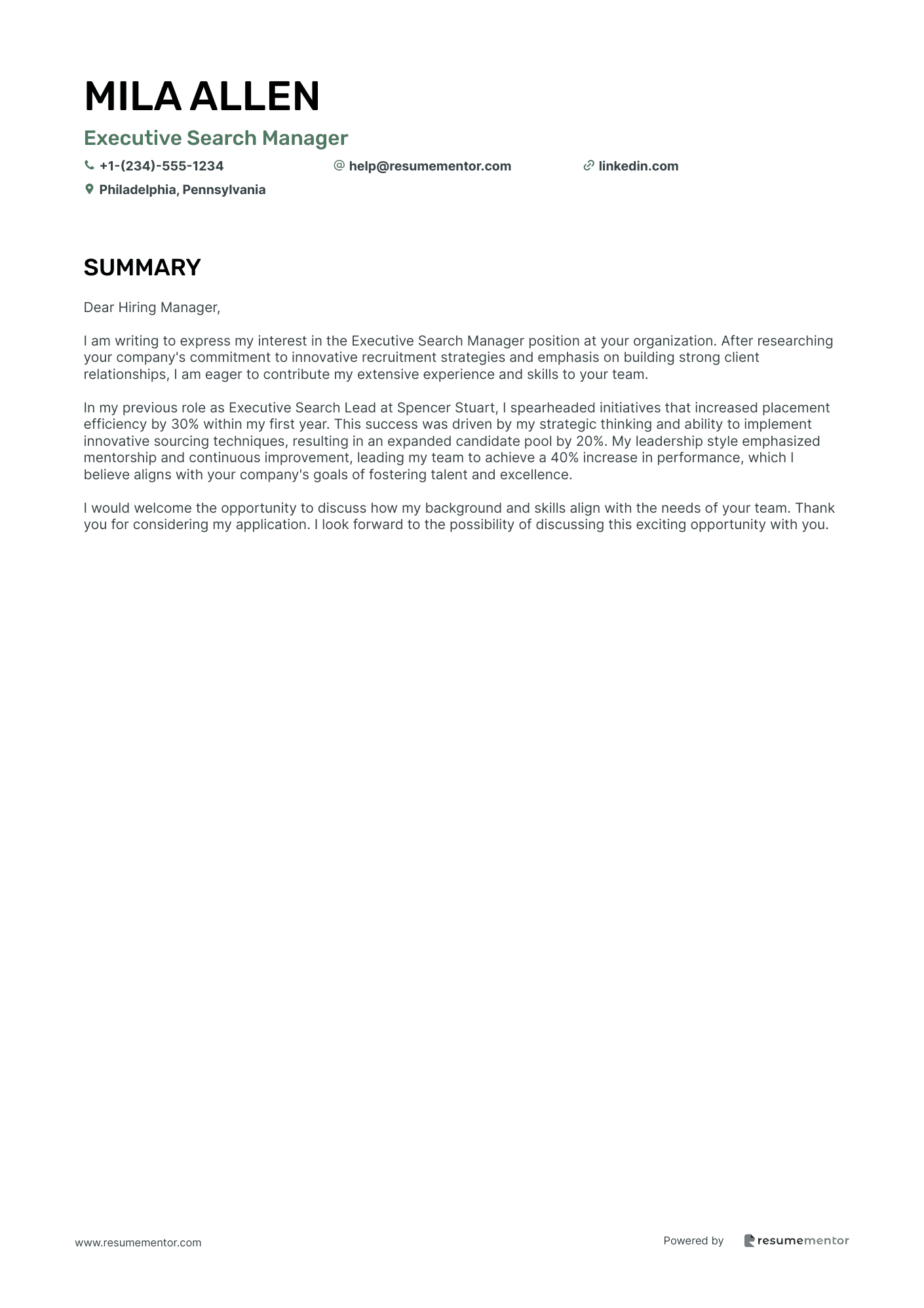 Executive Search Manager