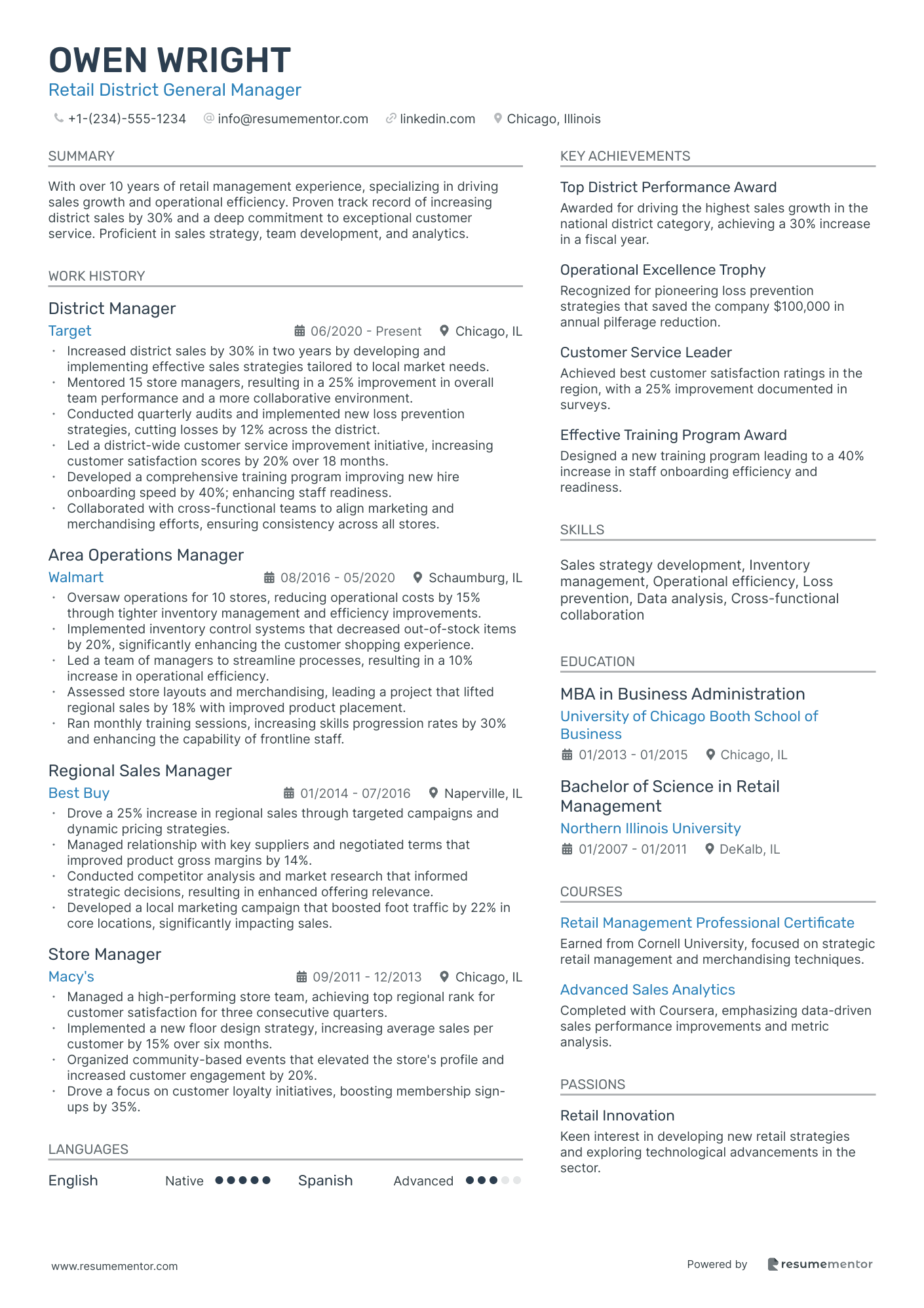 Retail District General Manager