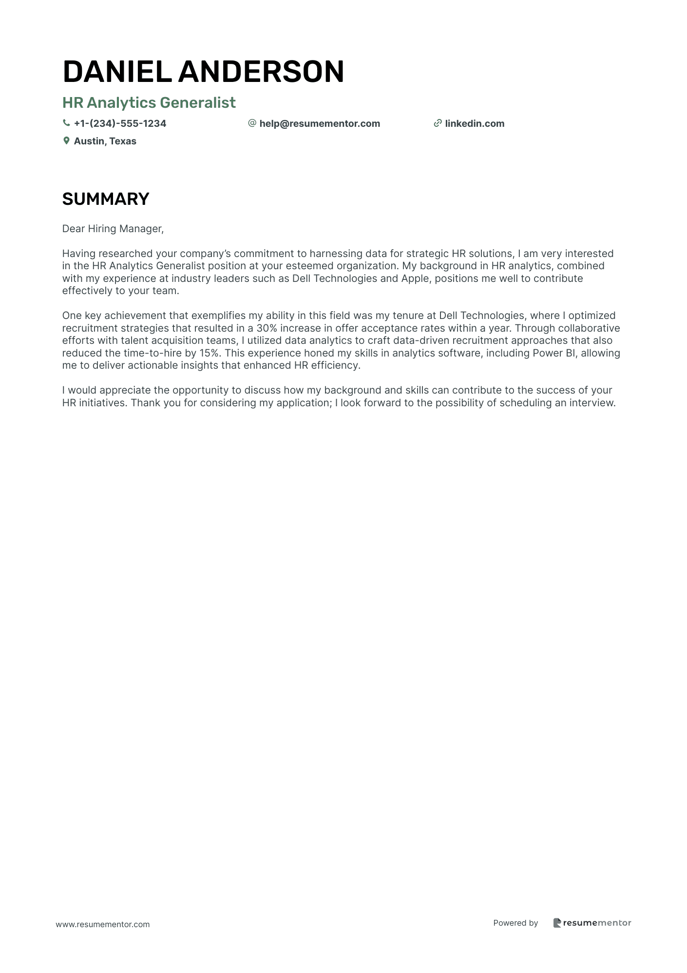 HR Analytics Generalist