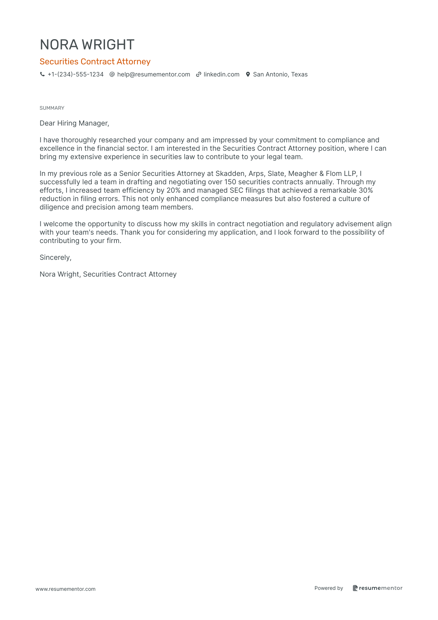 Securities Contract Attorney