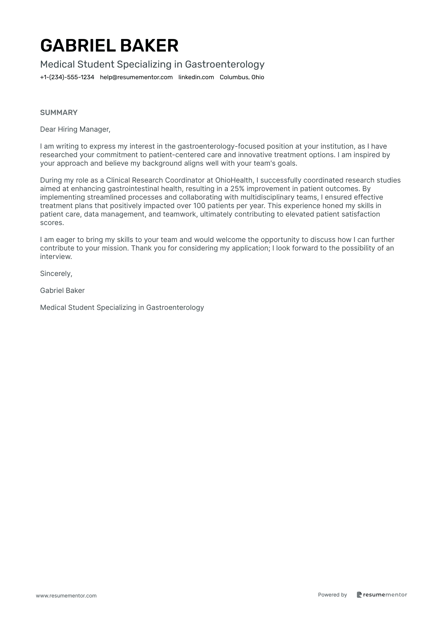 Medical Student specializing in Gastroenterology