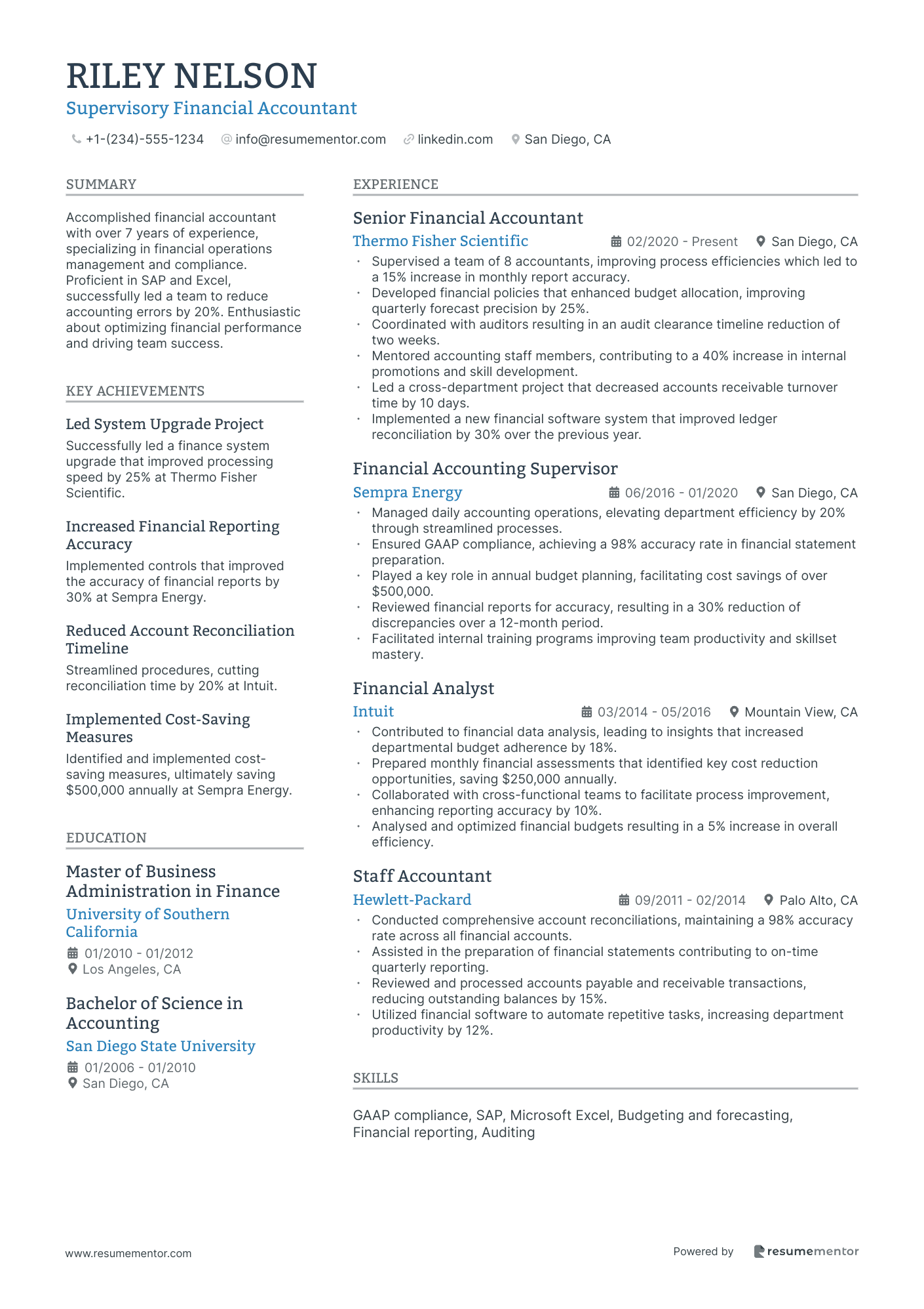 Supervisory Financial Accountant