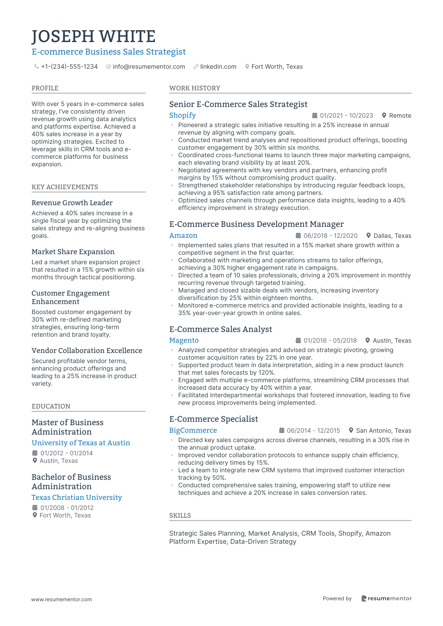 E commerce Business Sales Strategist