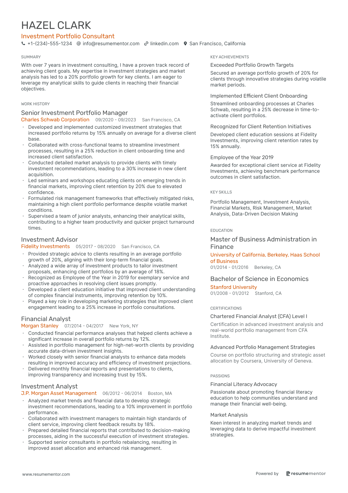 Investment Portfolio Consultant