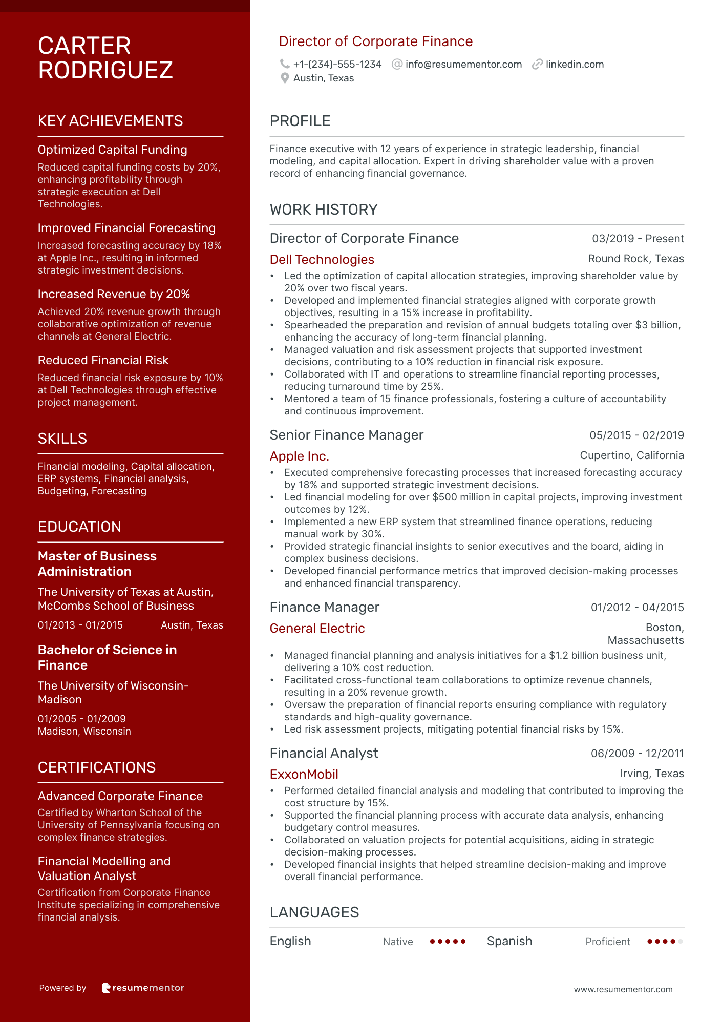 Director of Corporate Finance