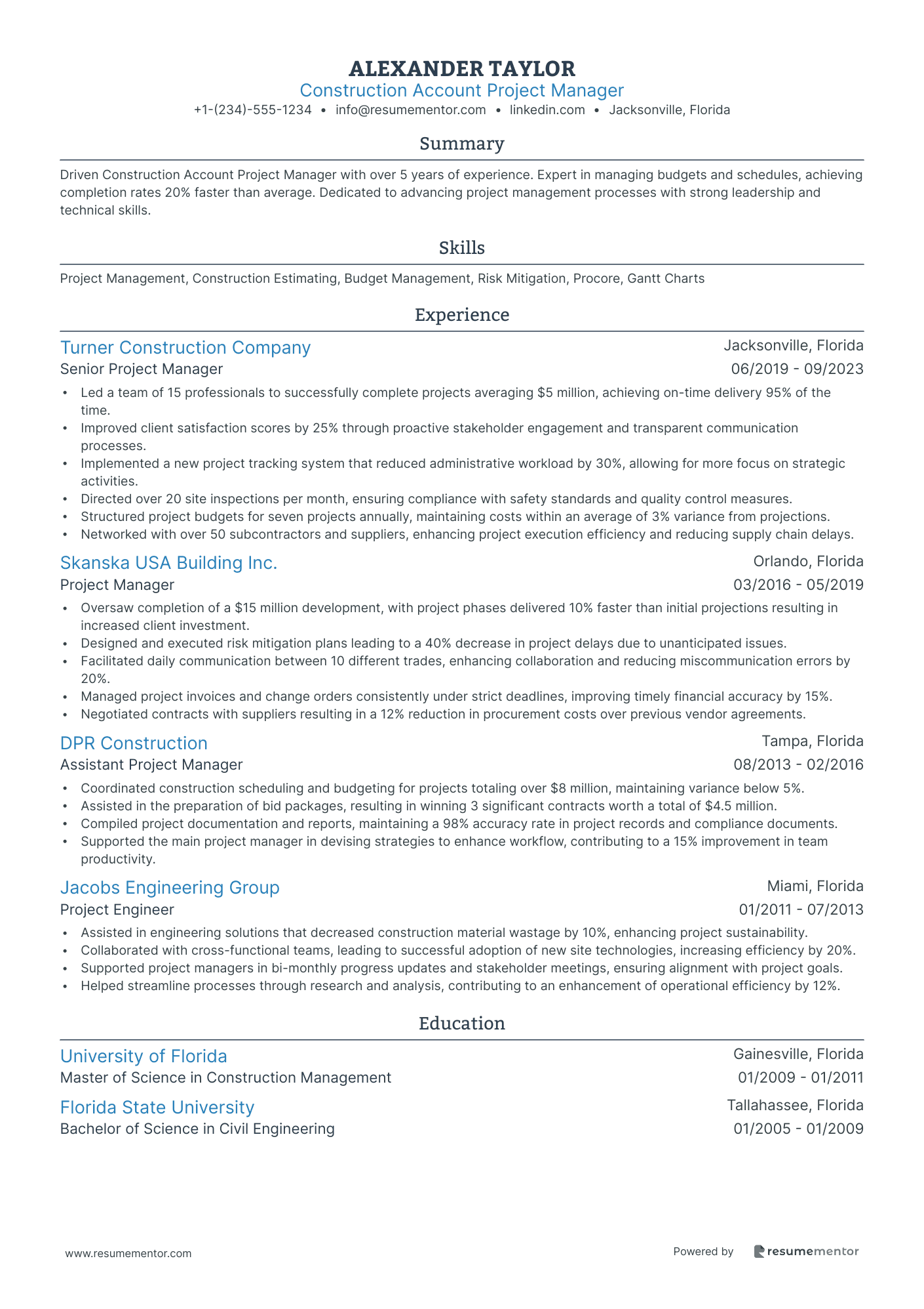 Construction Account Project Manager