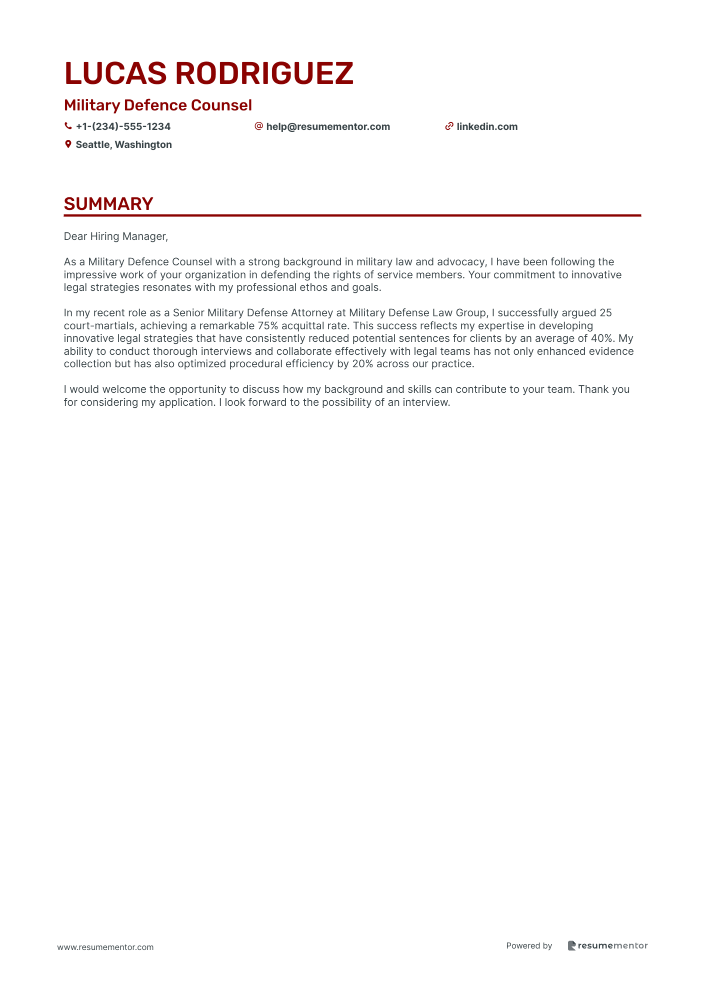 Military Defence Counsel