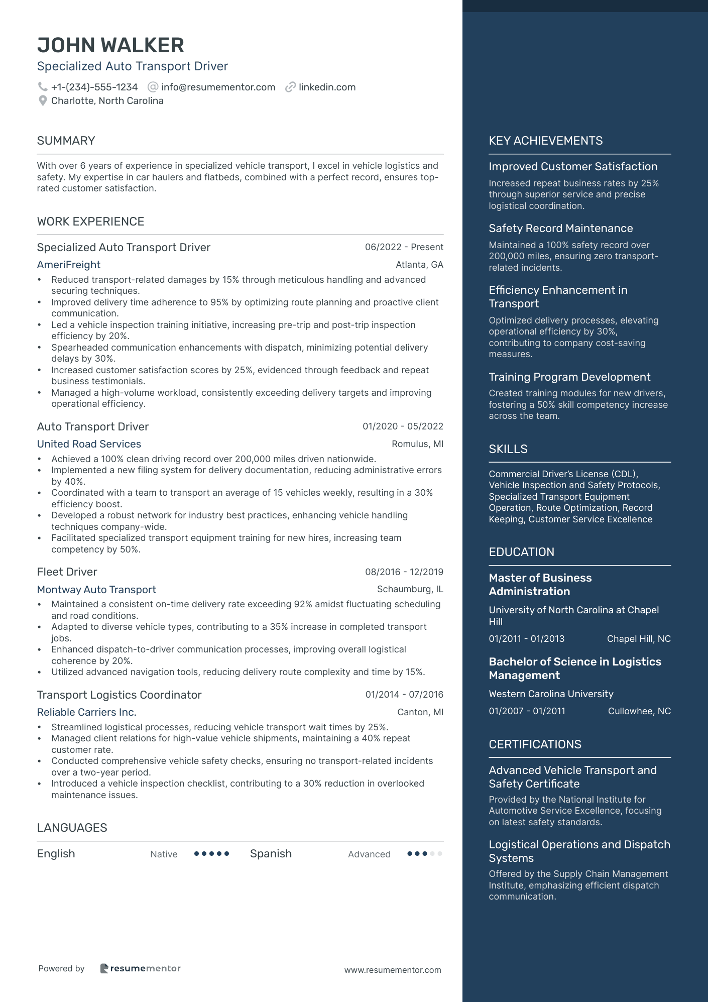 Specialized Auto Transport Driver