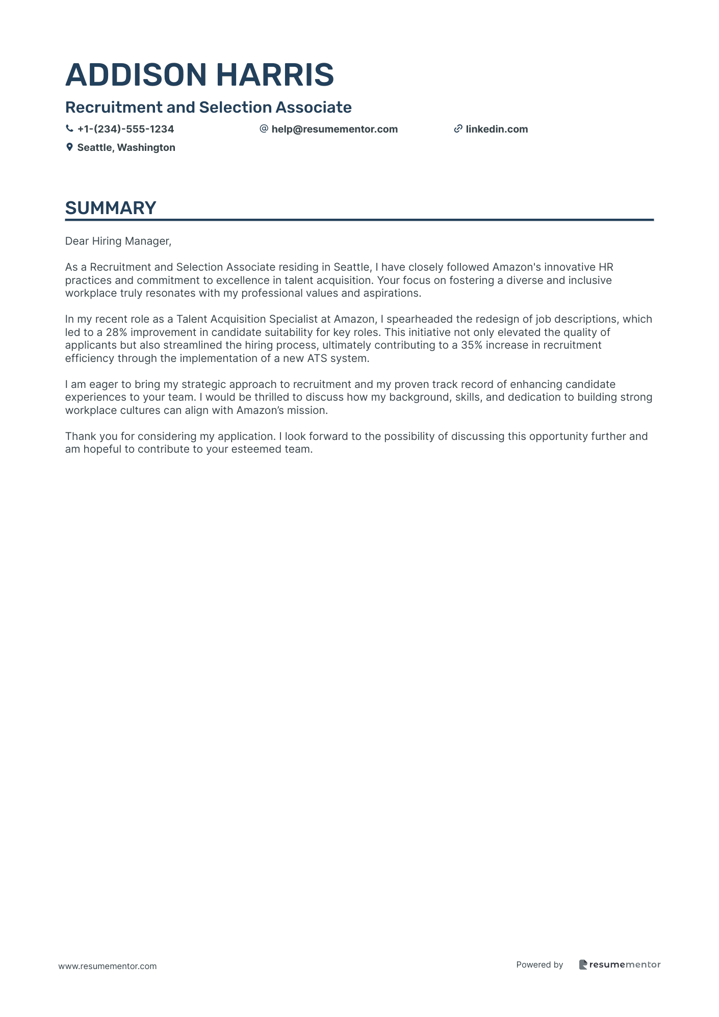 Recruitment and Selection Associate
