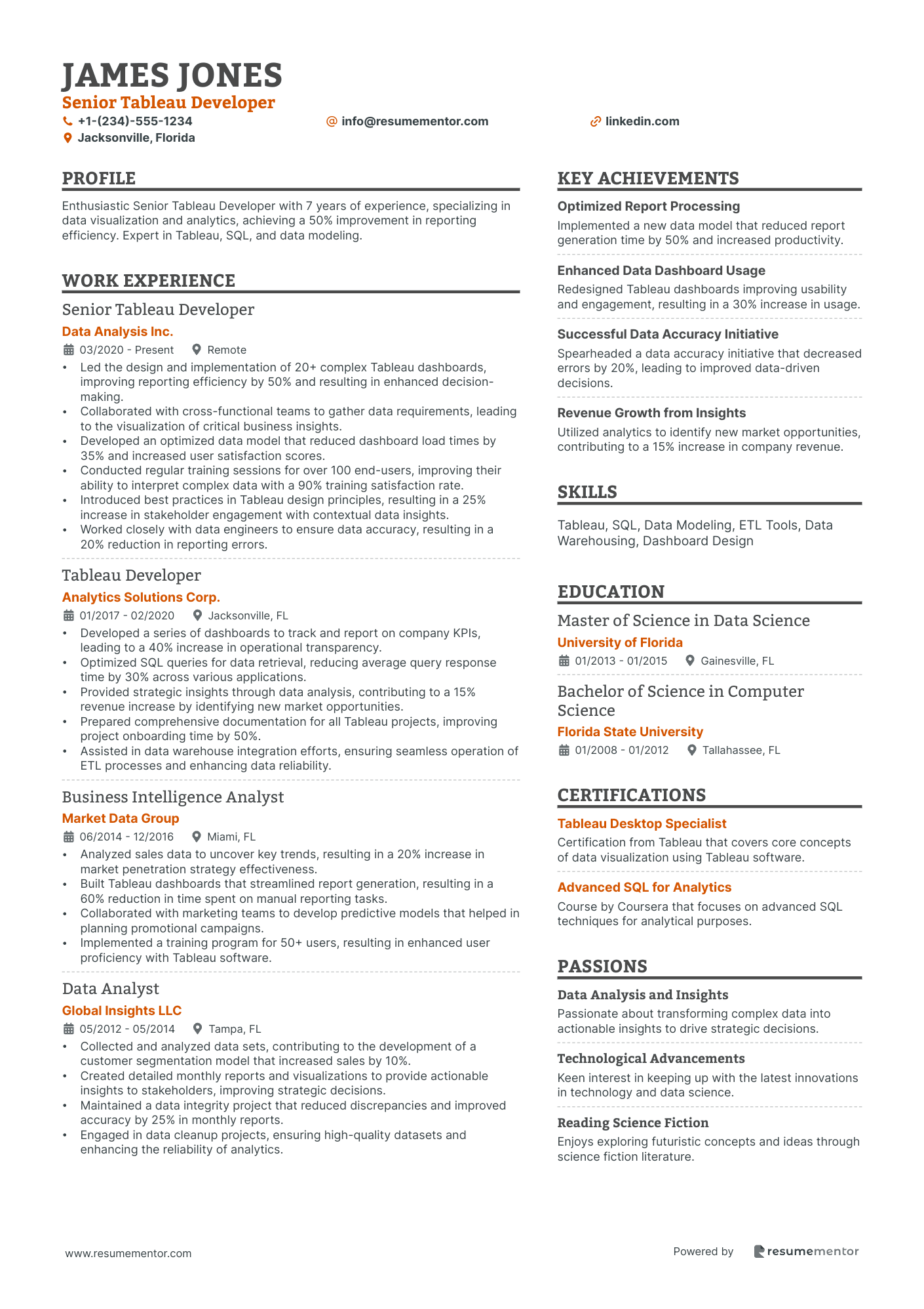 Senior Tableau Developer