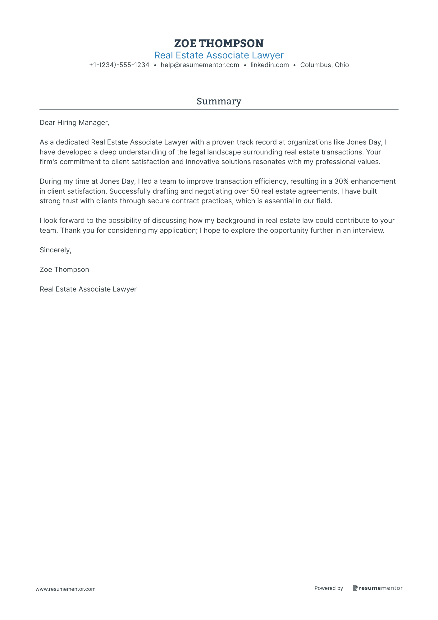 Real Estate Associate Lawyer