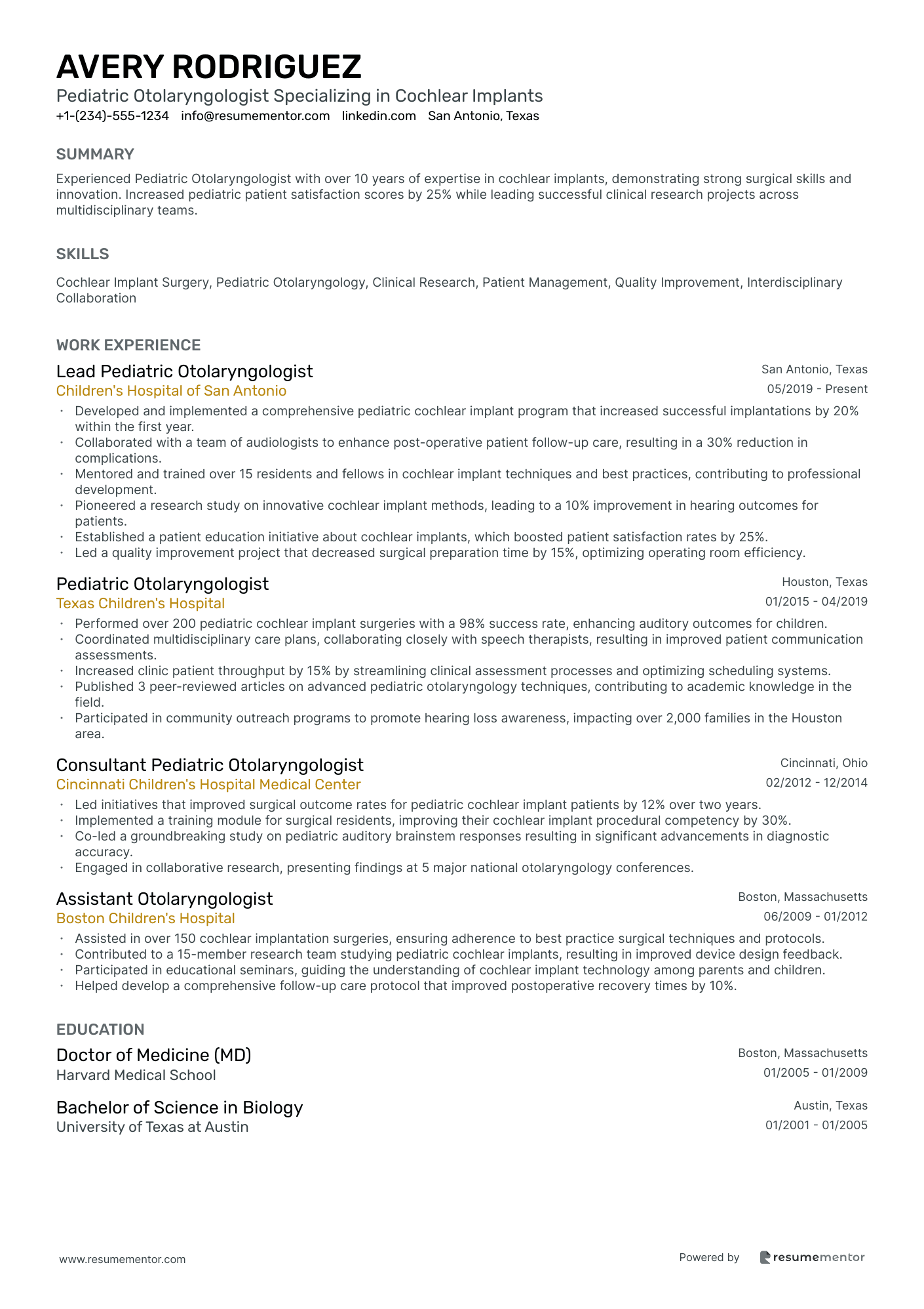 Pediatric Otolaryngologist Specializing in Cochlear Implants