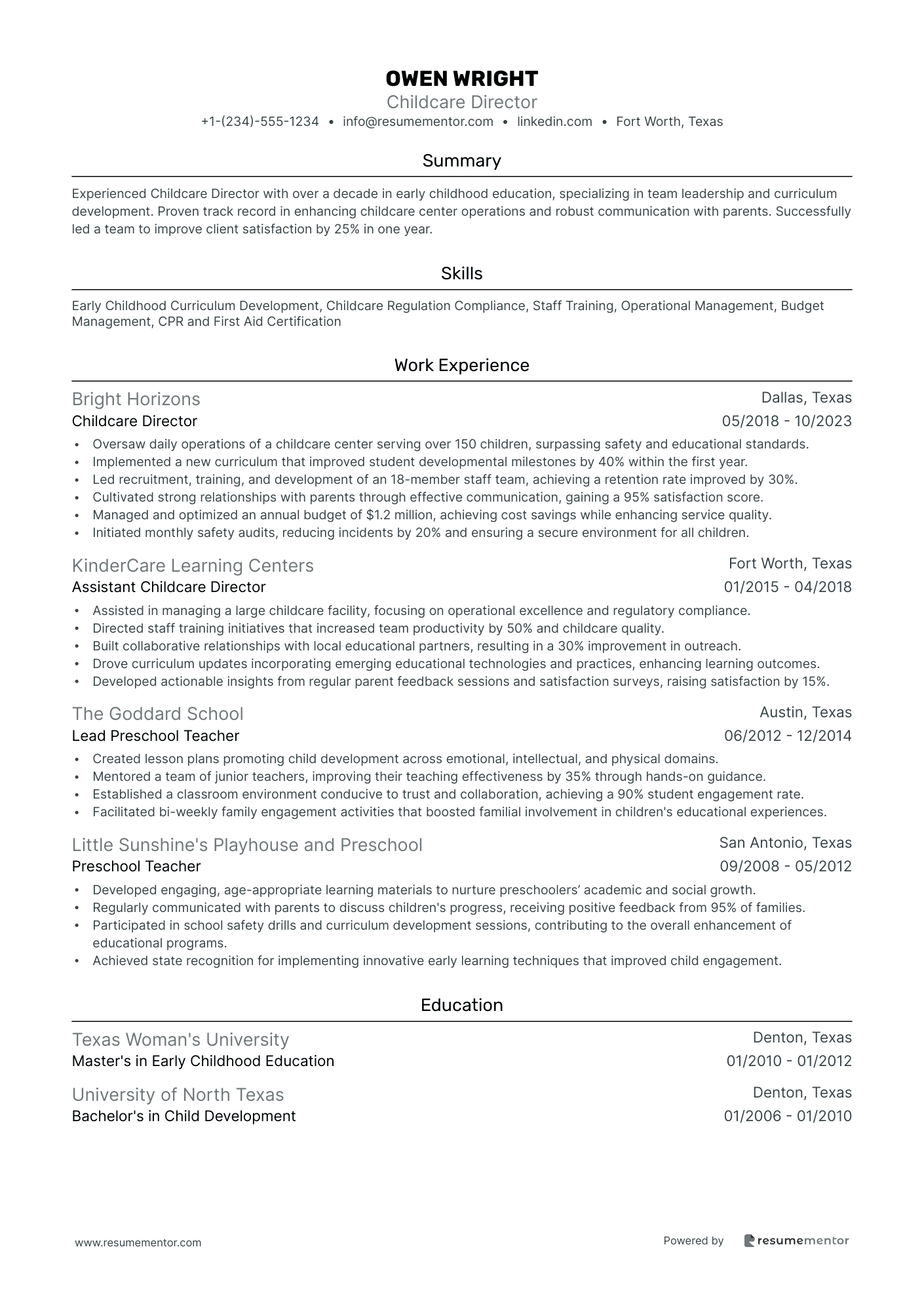 Childcare Director