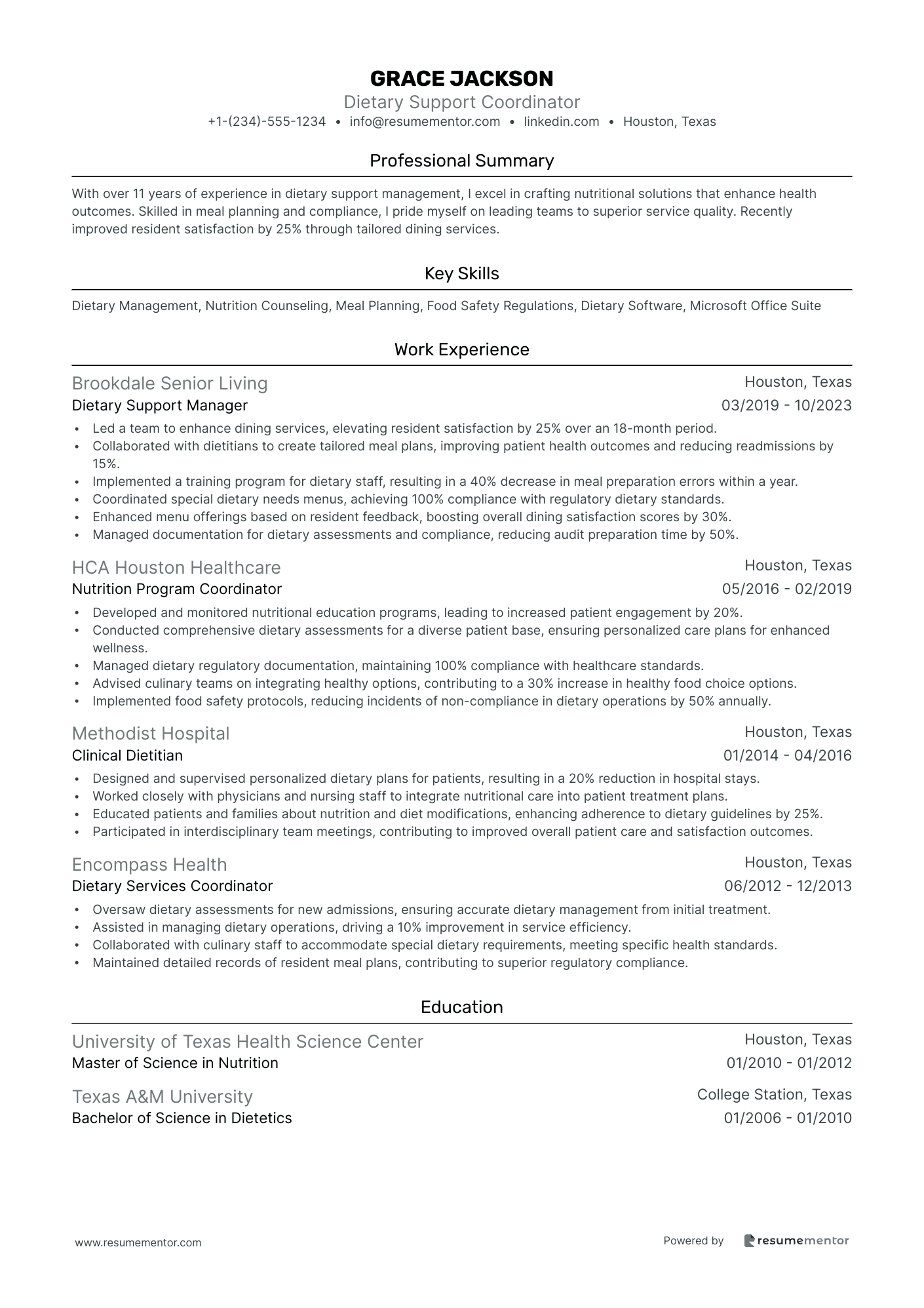 Dietary Support Coordinator