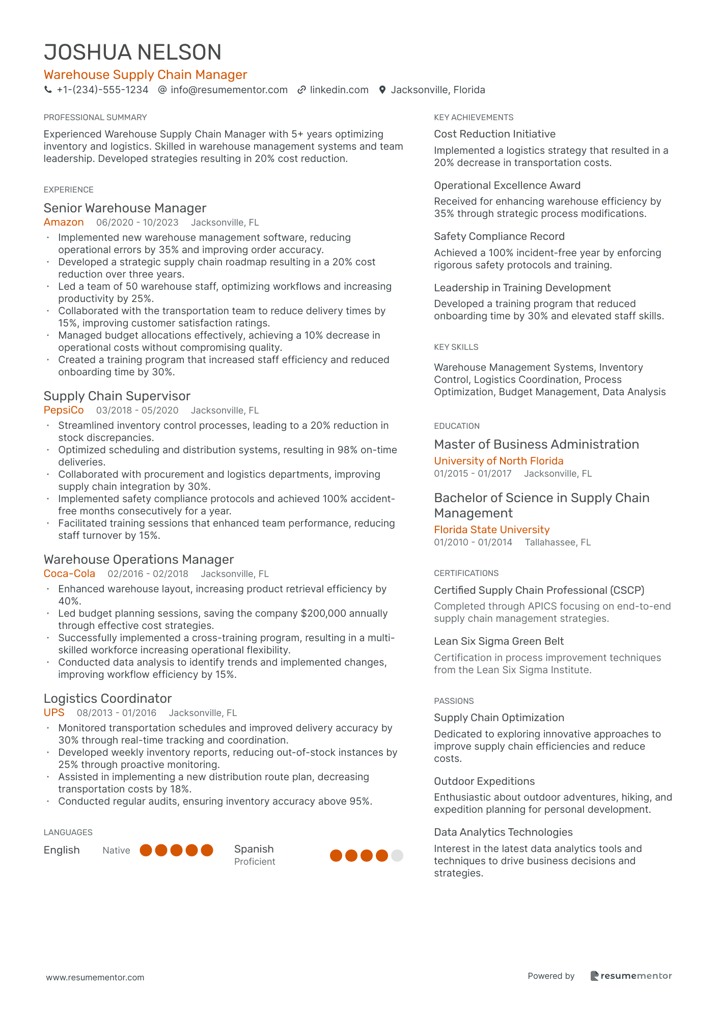 Warehouse Supply Chain Manager