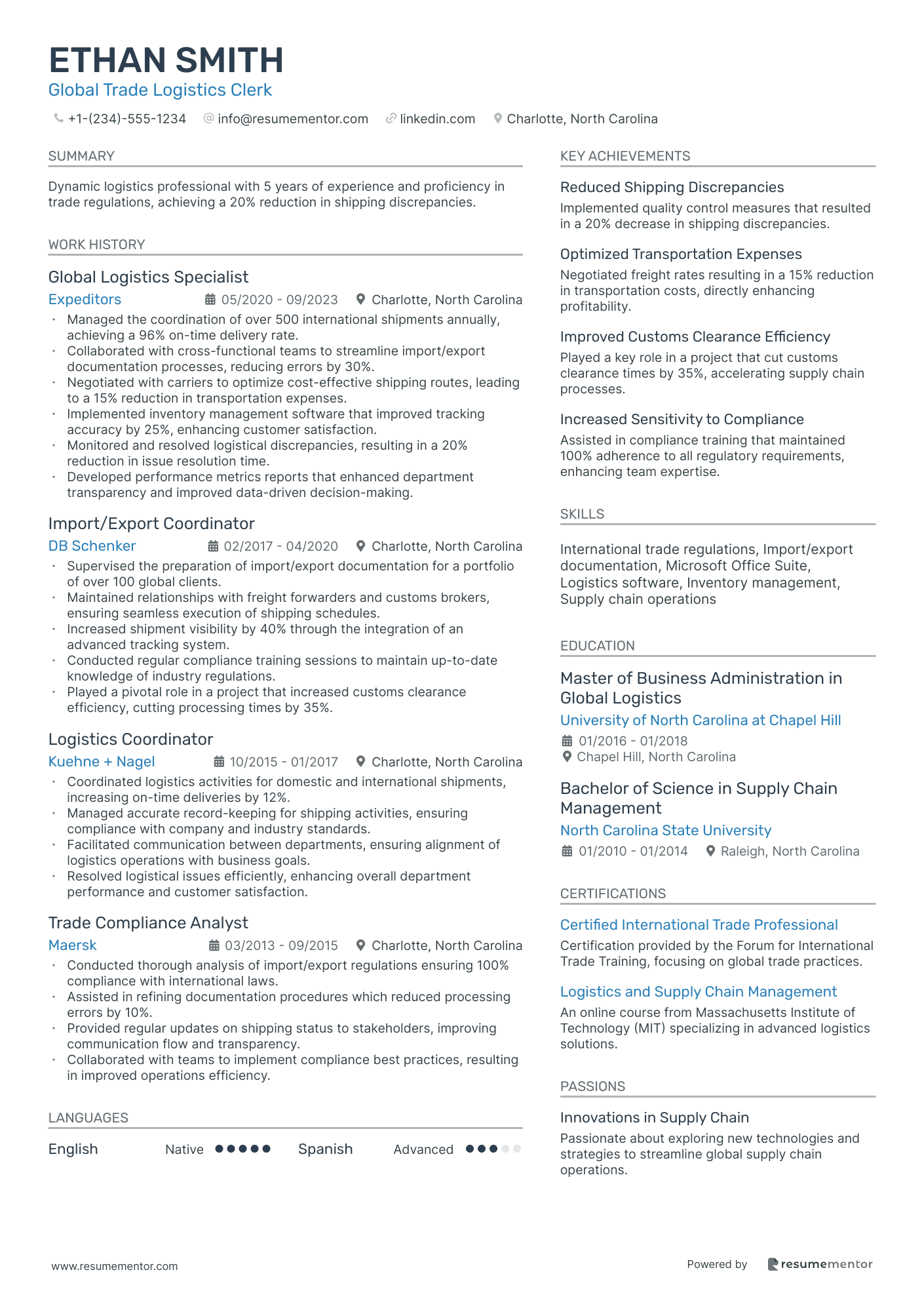 Global Trade Logistics Clerk