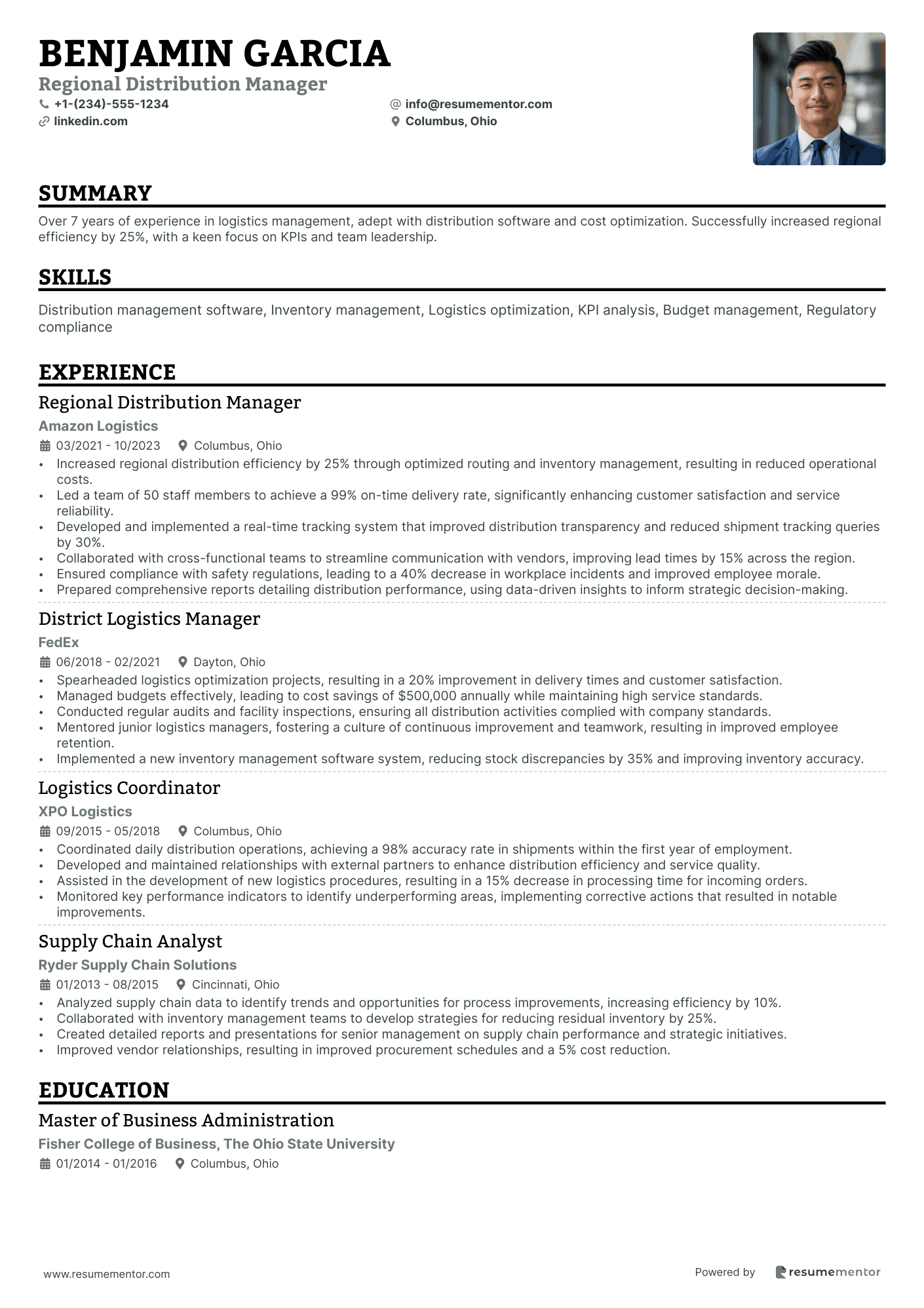 Regional Distribution Manager