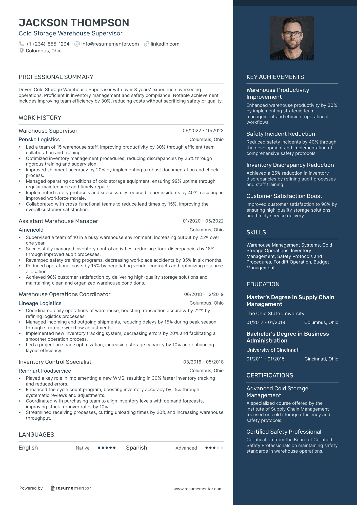 Cold Storage Warehouse Supervisor