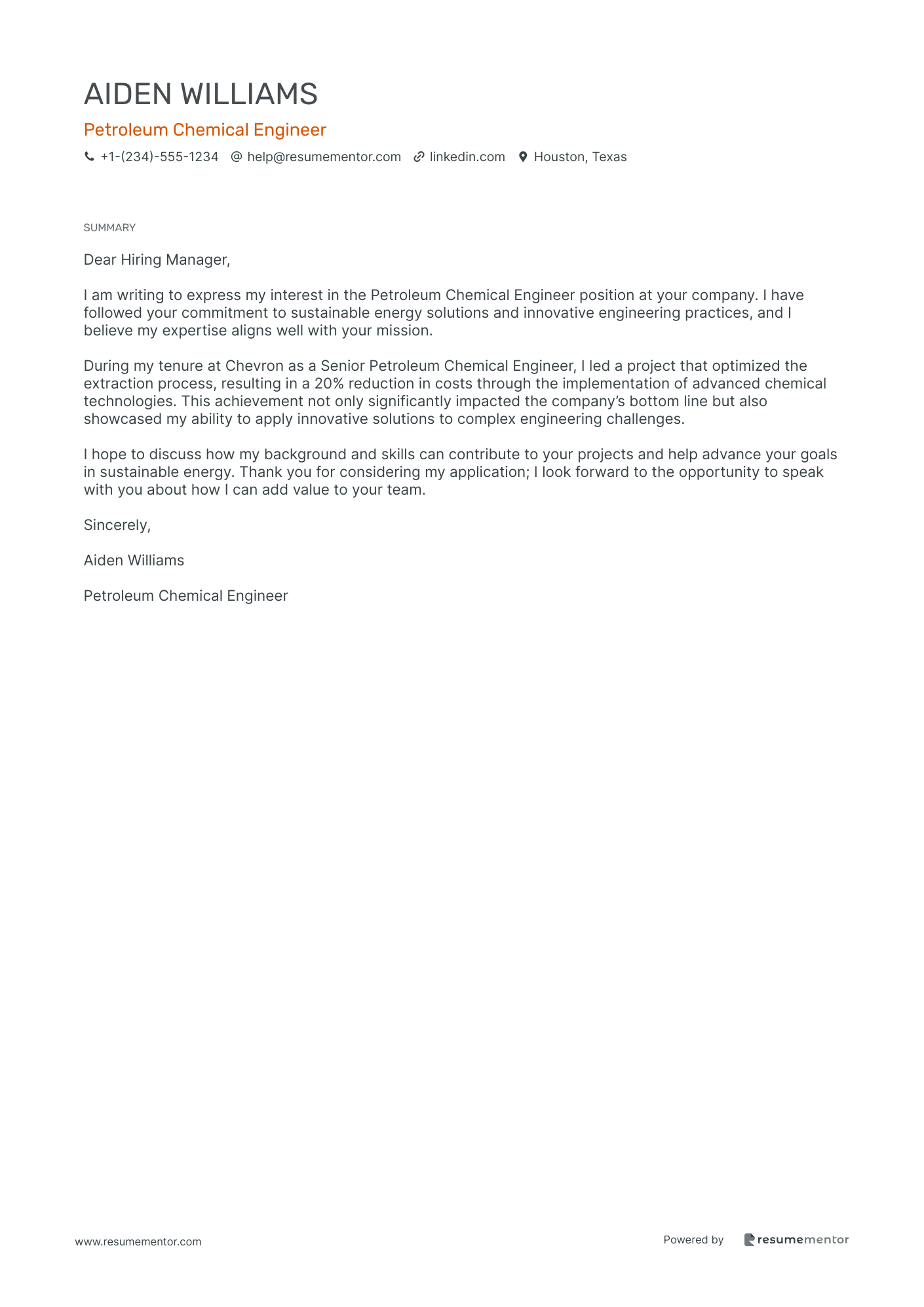 Petroleum Chemical Engineer