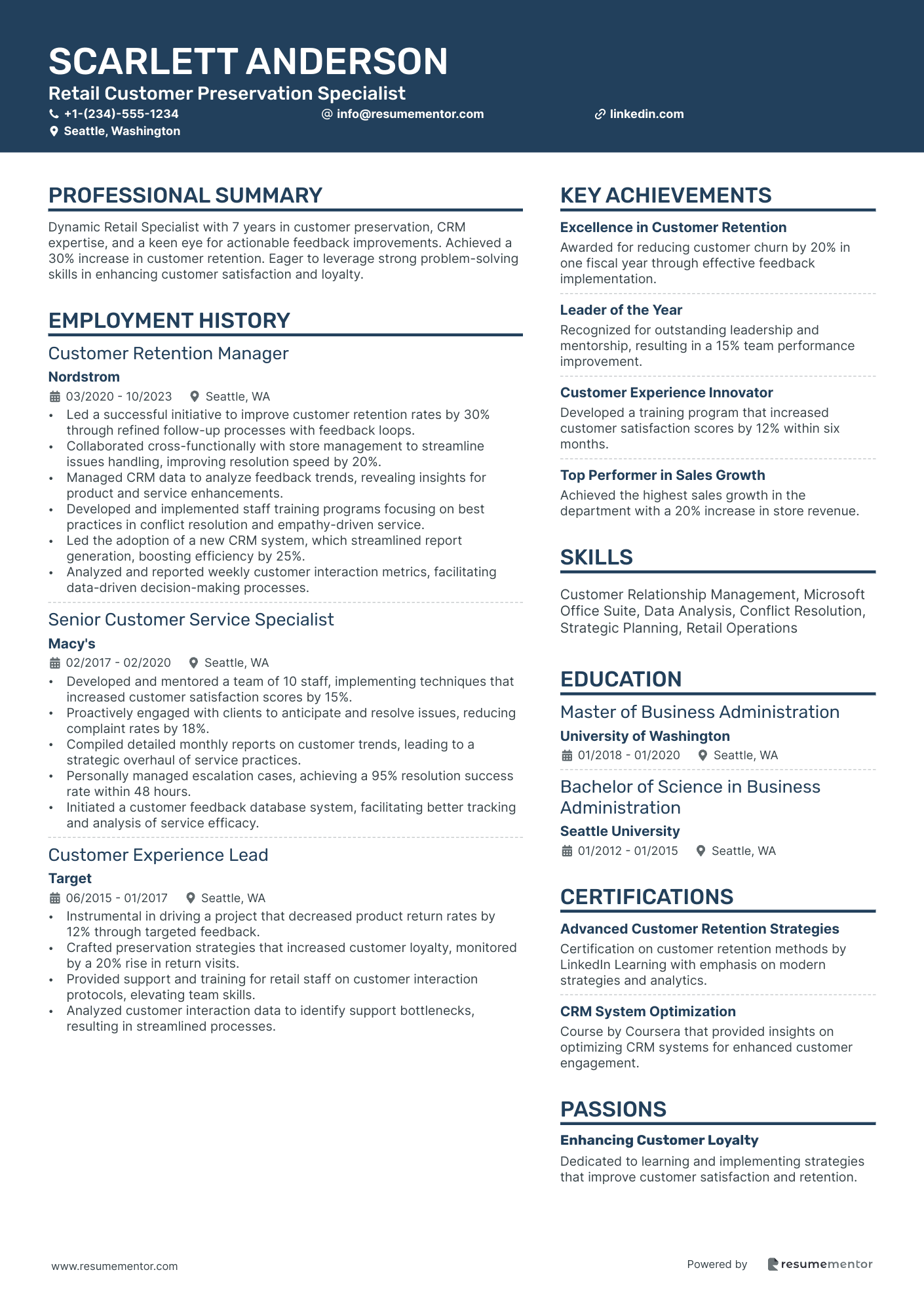 Retail Customer Preservation Specialist