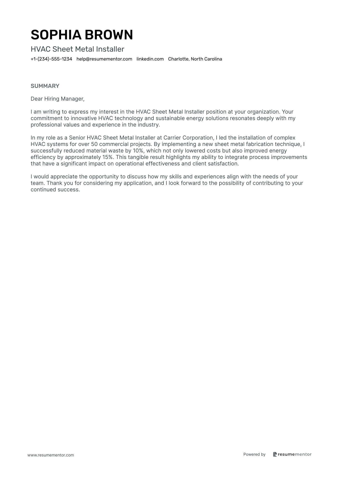 HVAC Sheet Metal Installer
