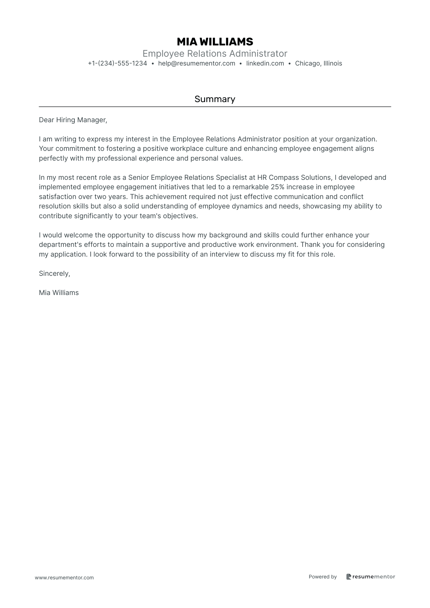 Employee Relations Administrator