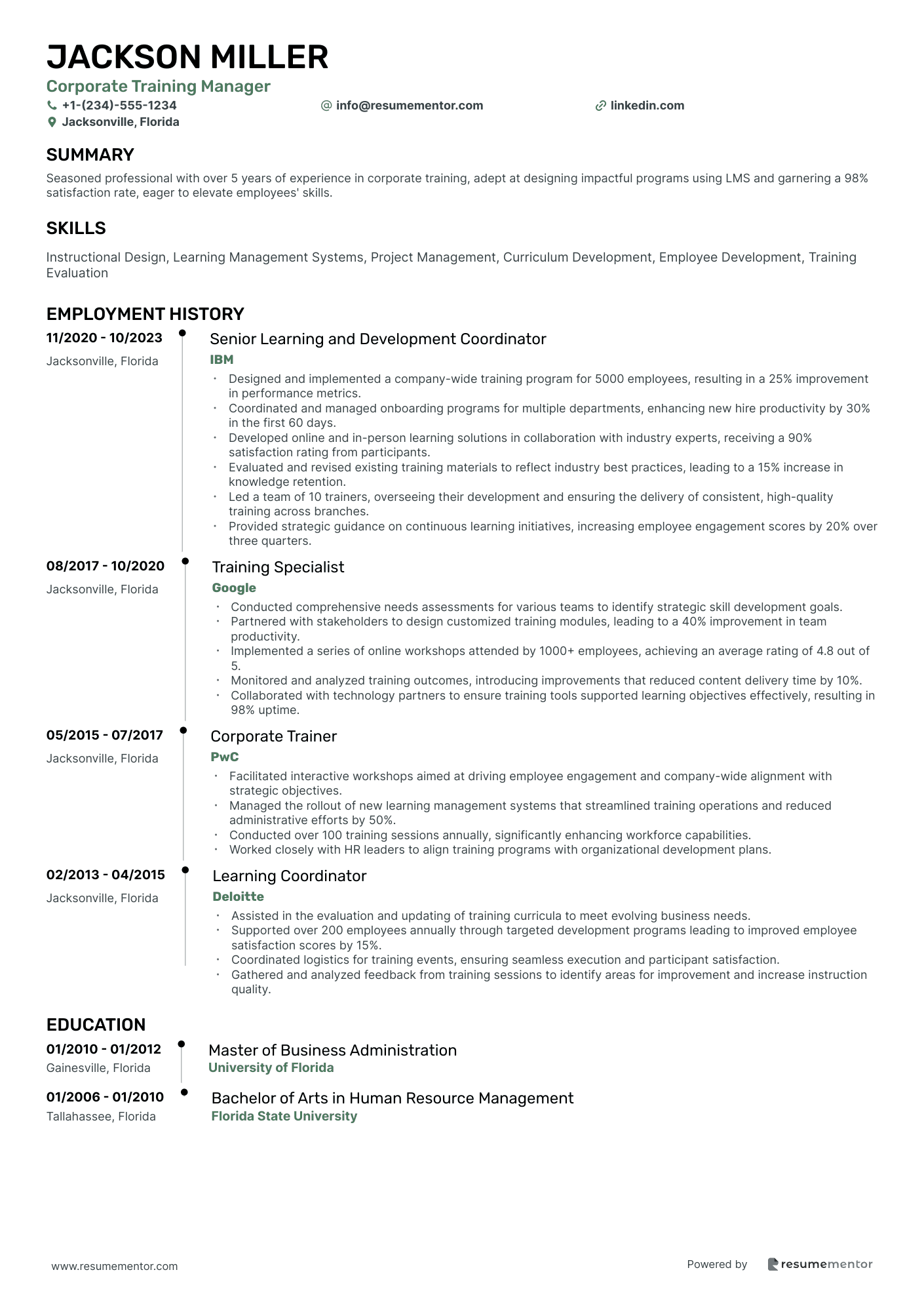 Corporate Training Manager