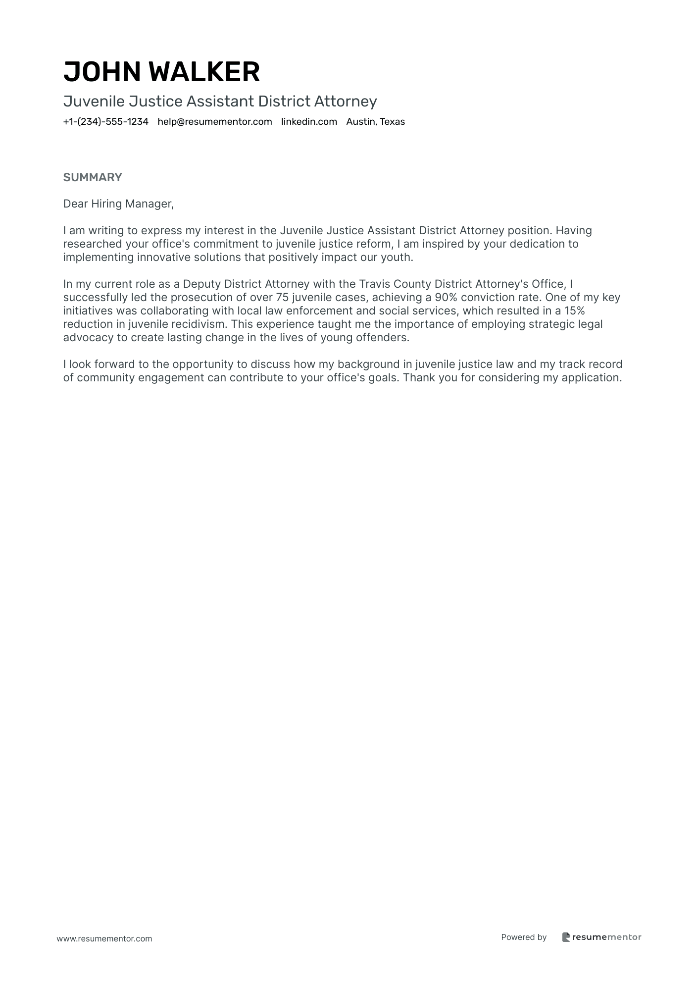 Juvenile Justice Assistant District Attorney