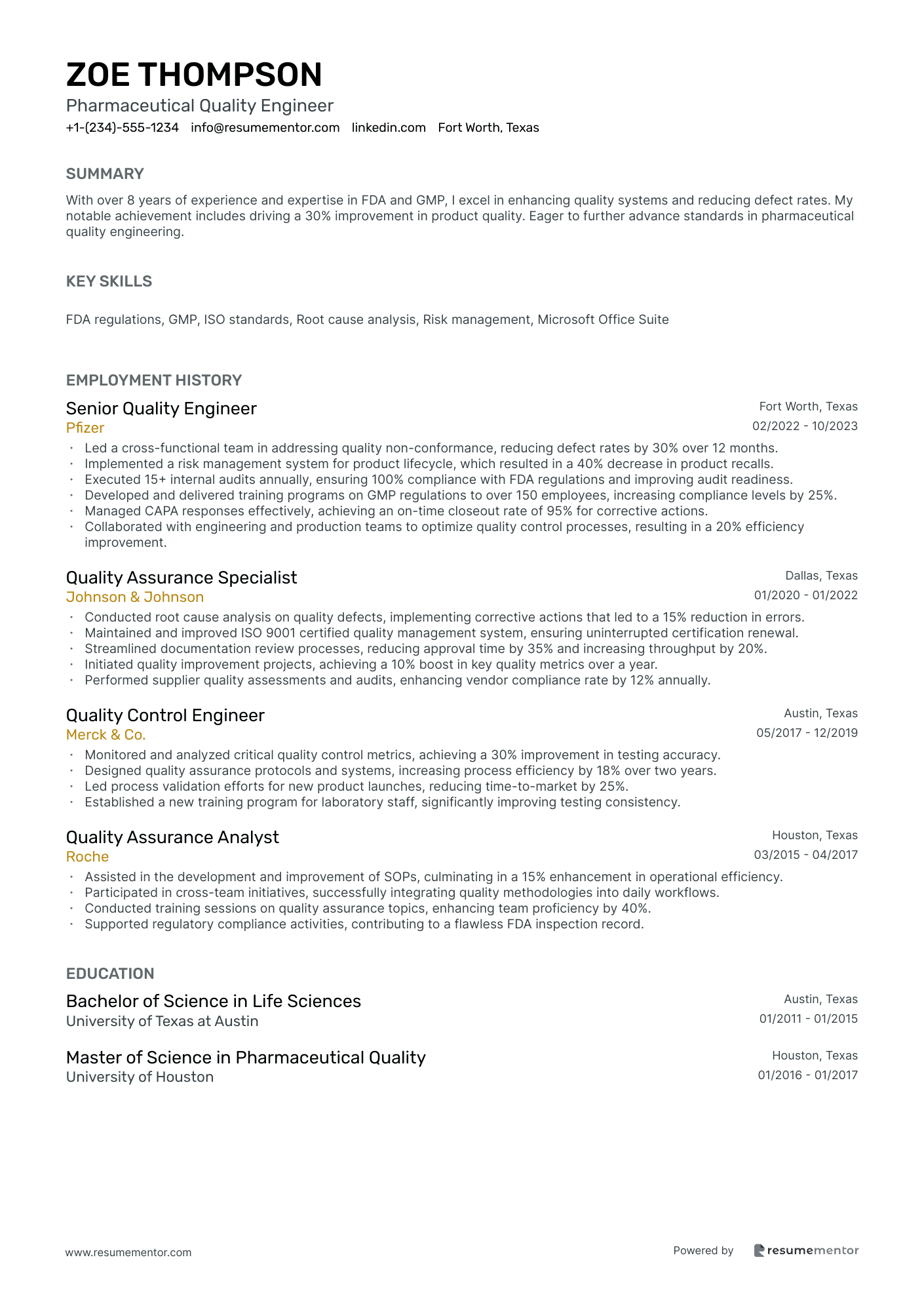 Pharmaceutical Quality Engineer