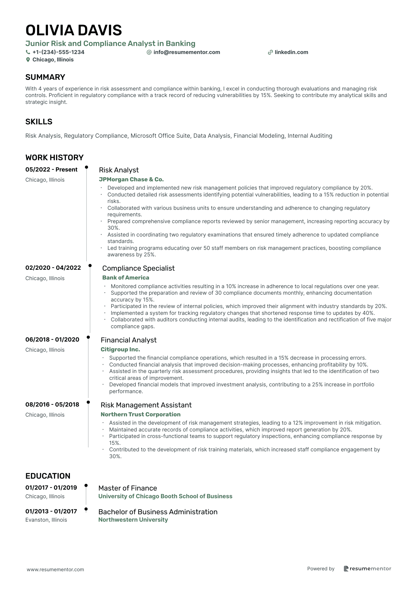Junior Risk and Compliance Analyst in Banking