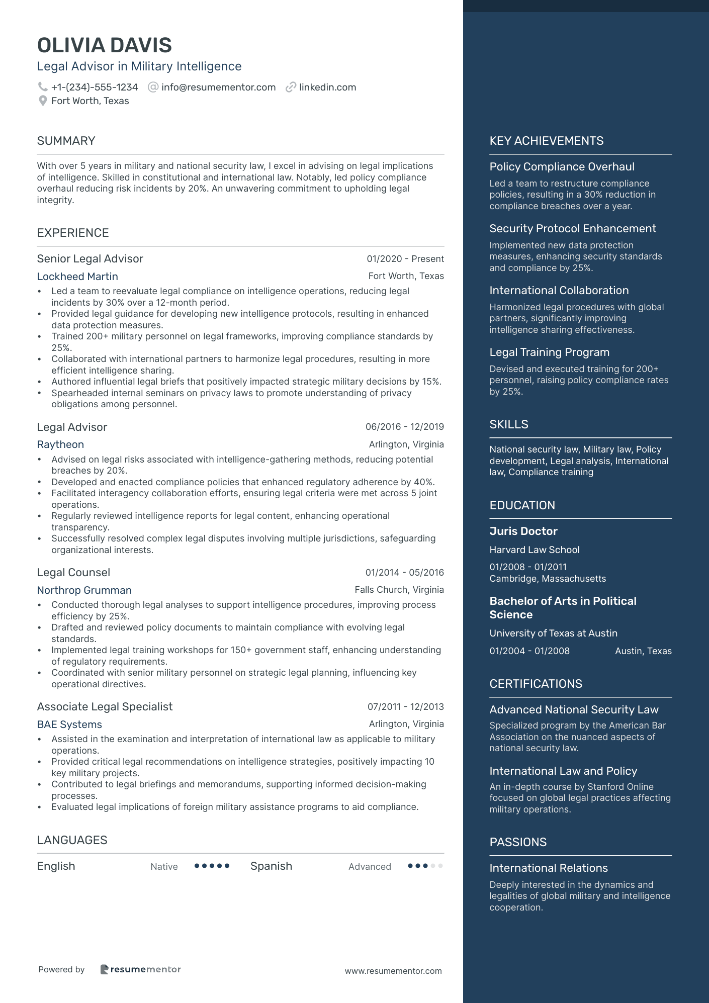 Legal Advisor in Military Intelligence