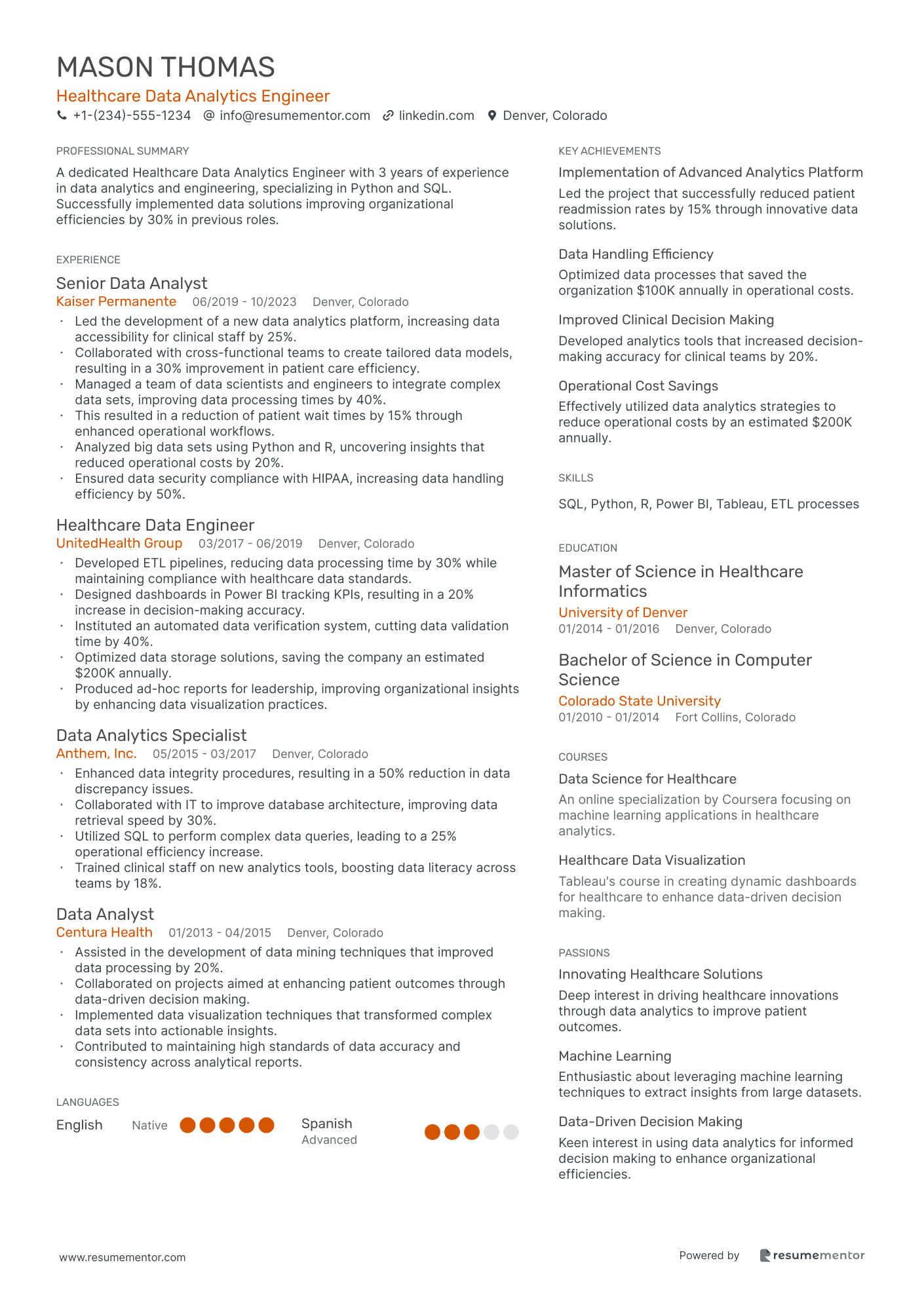 Healthcare Data Analytics Engineer