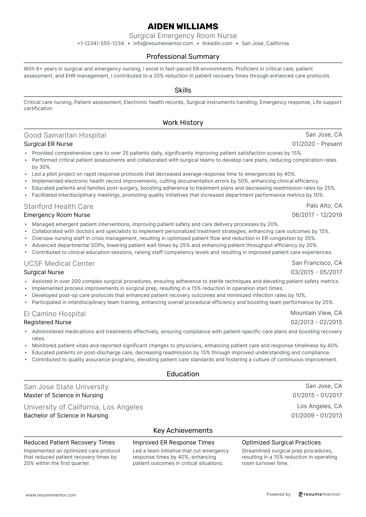 Surgical Emergency Room Nurse