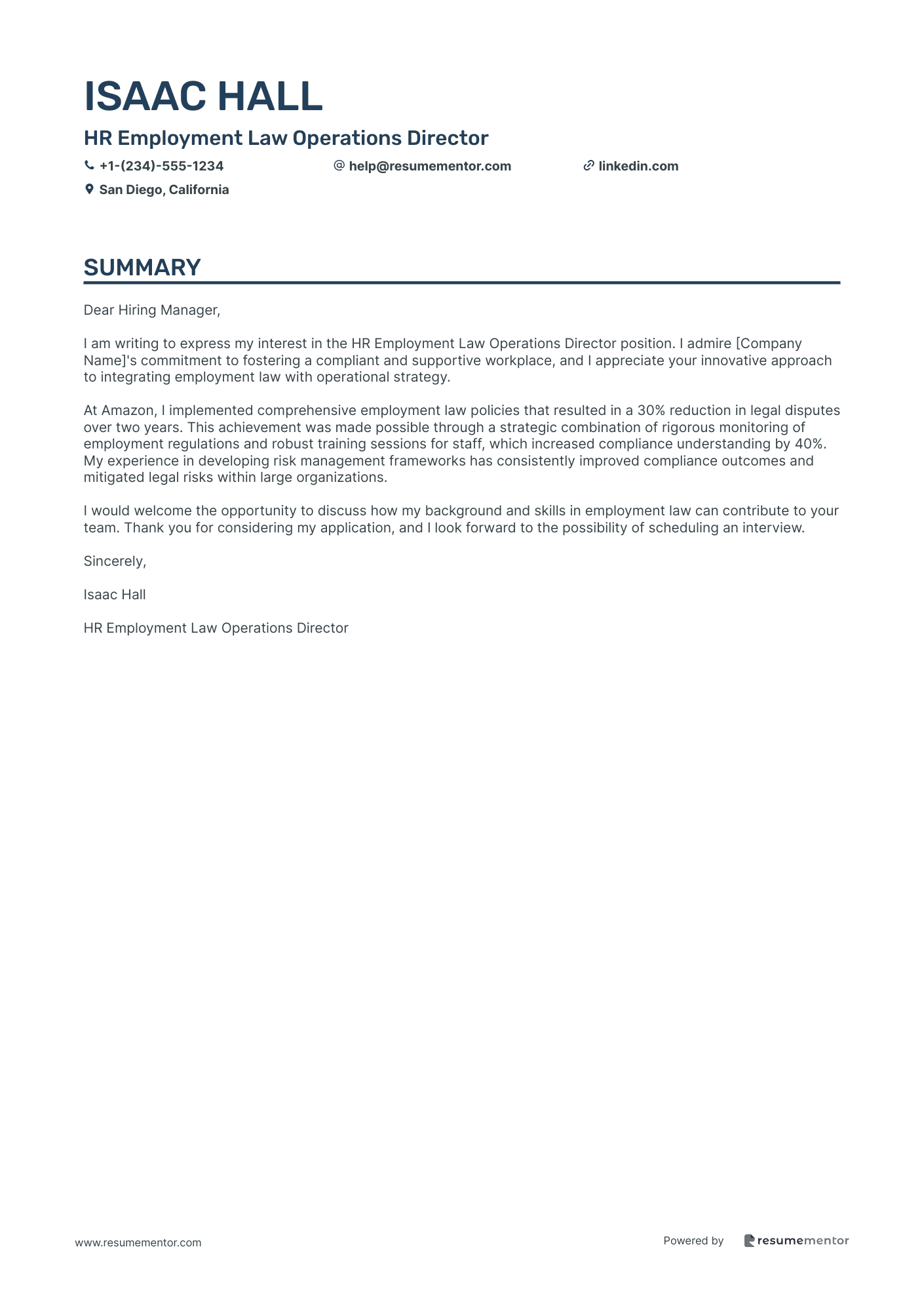 HR Employment Law Operations Director