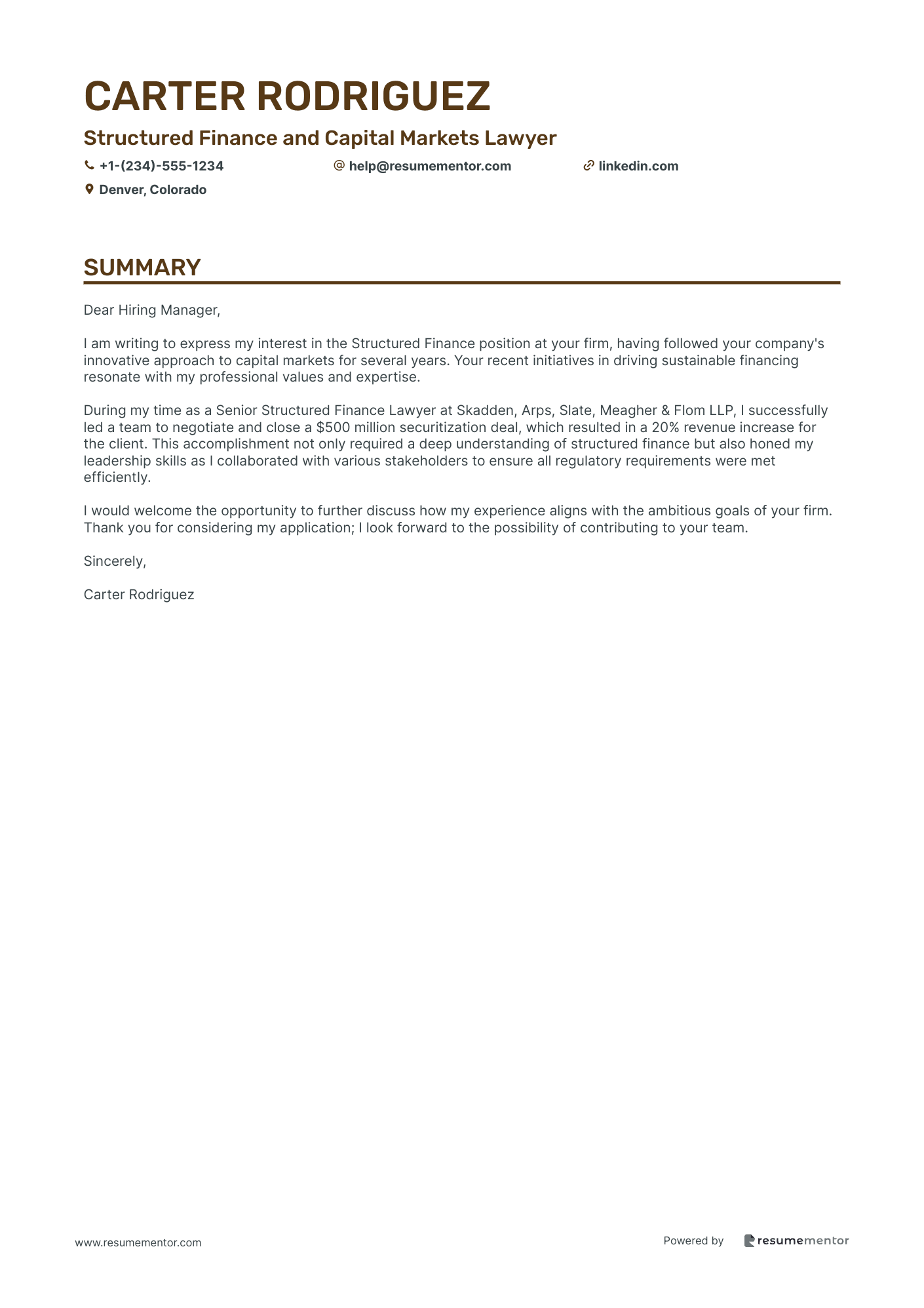 Structured Finance and Capital Markets Lawyer