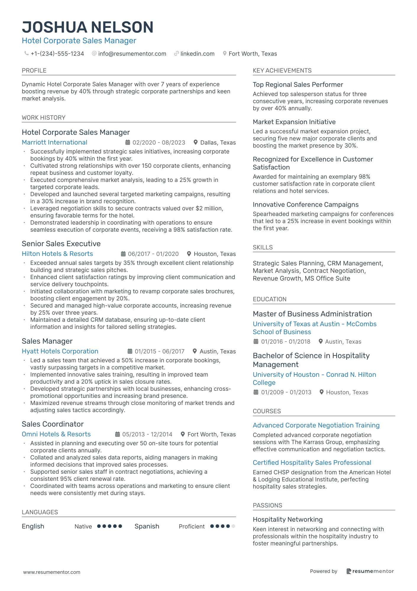 Hotel Corporate Sales Manager